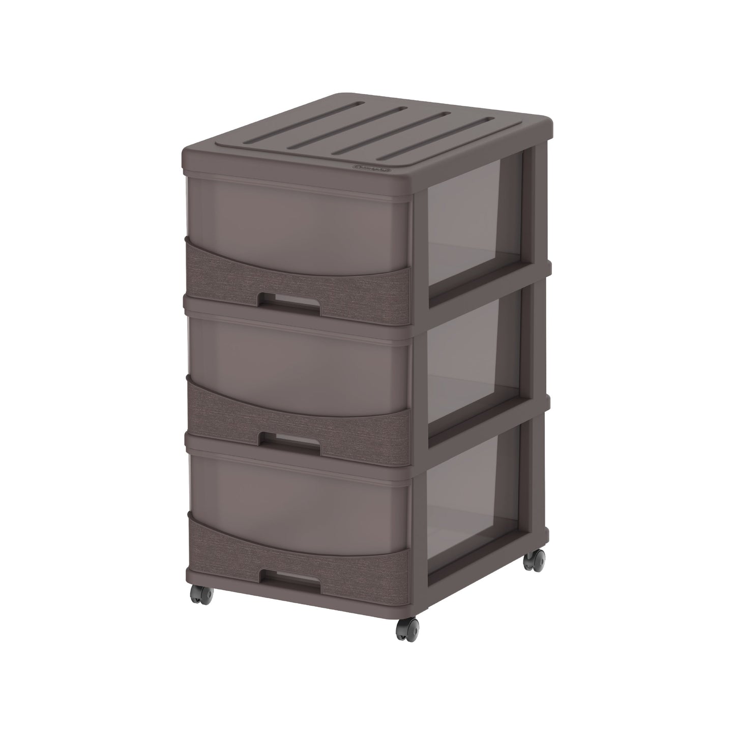 3 Tiers Storage Cabinet with Drawers & Wheels