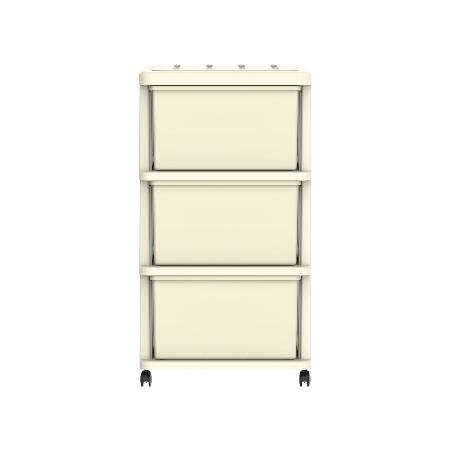 3 Tiers Storage Cabinet with Drawers & Wheels
