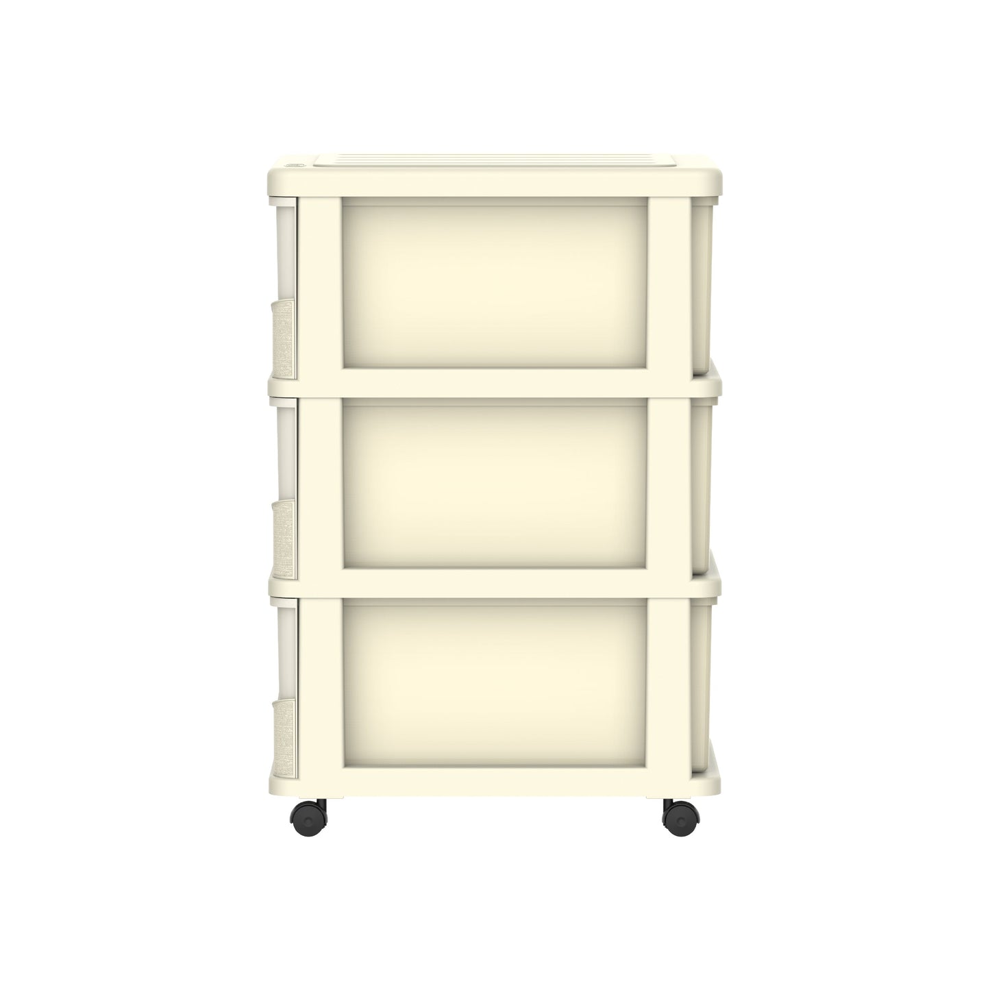3 Tiers Storage Cabinet with Drawers & Wheels
