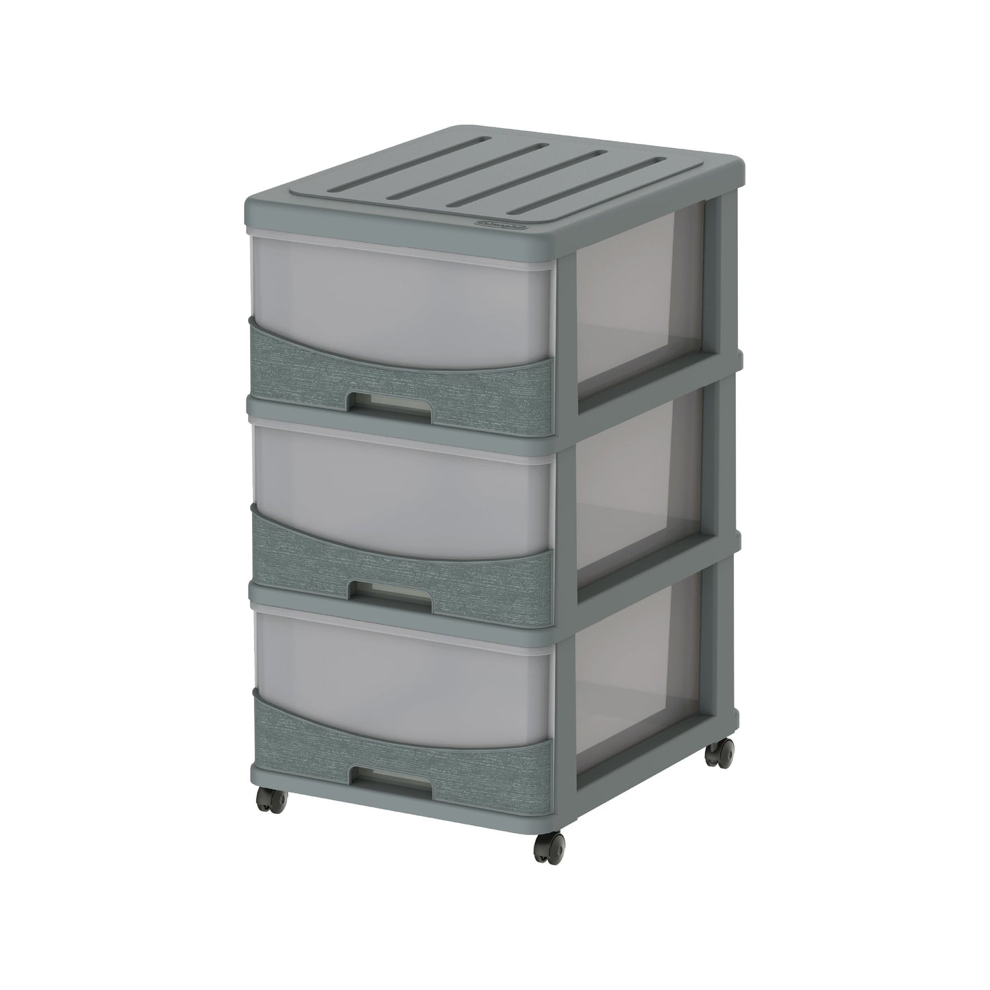 3 Tiers Storage Cabinet with Drawers & Wheels