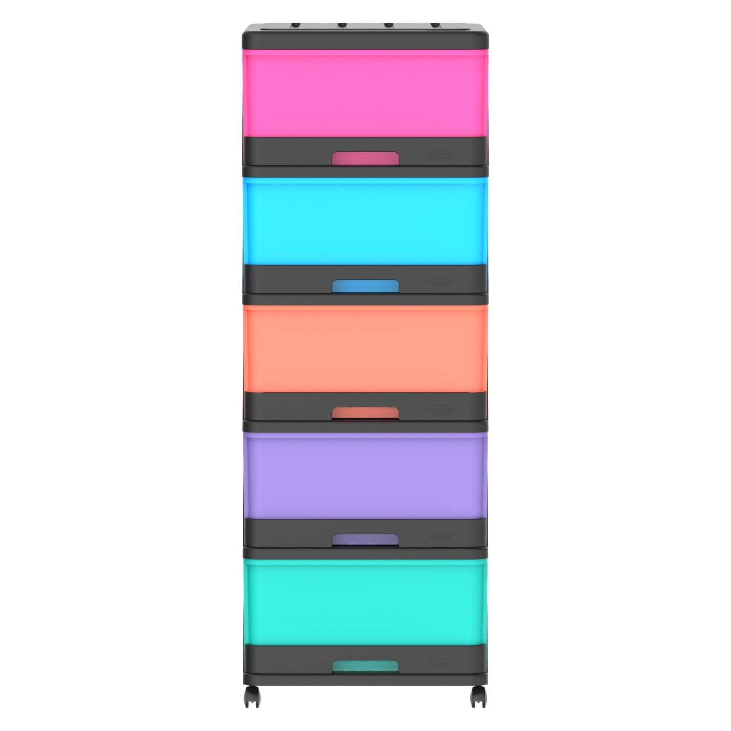 5 Tiers Storage Cabinet with Drawers & Wheels