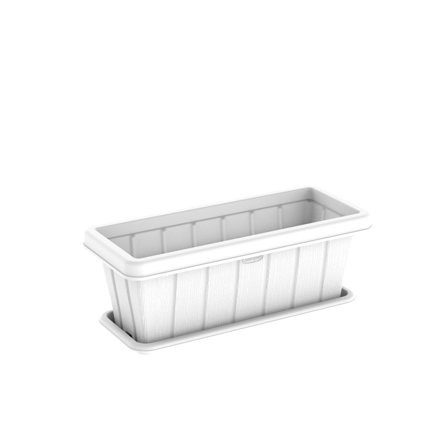 18" Cedargrain Rectangular Planter with Tray - Cosmoplast Bahrain