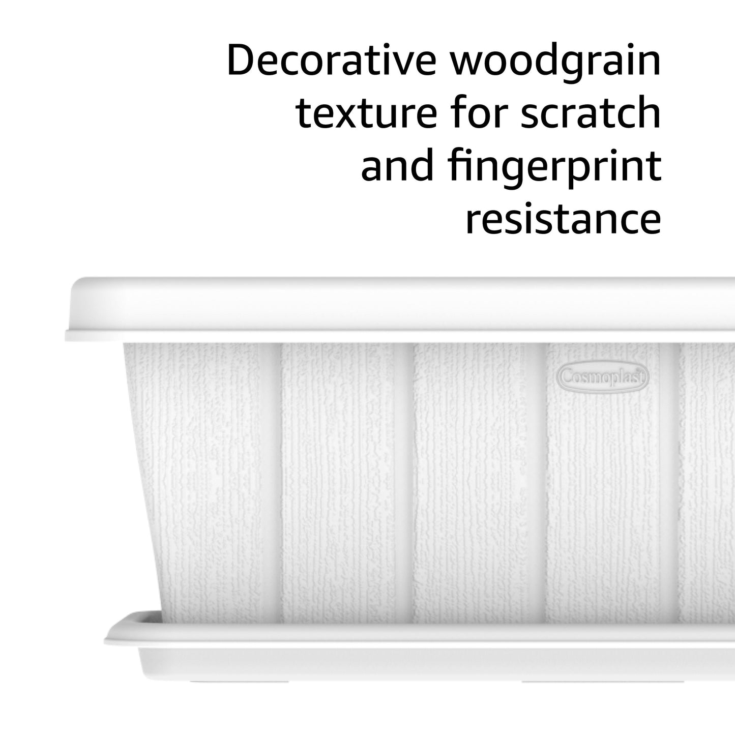 18" Cedargrain Rectangular Planter with Tray - Cosmoplast Bahrain