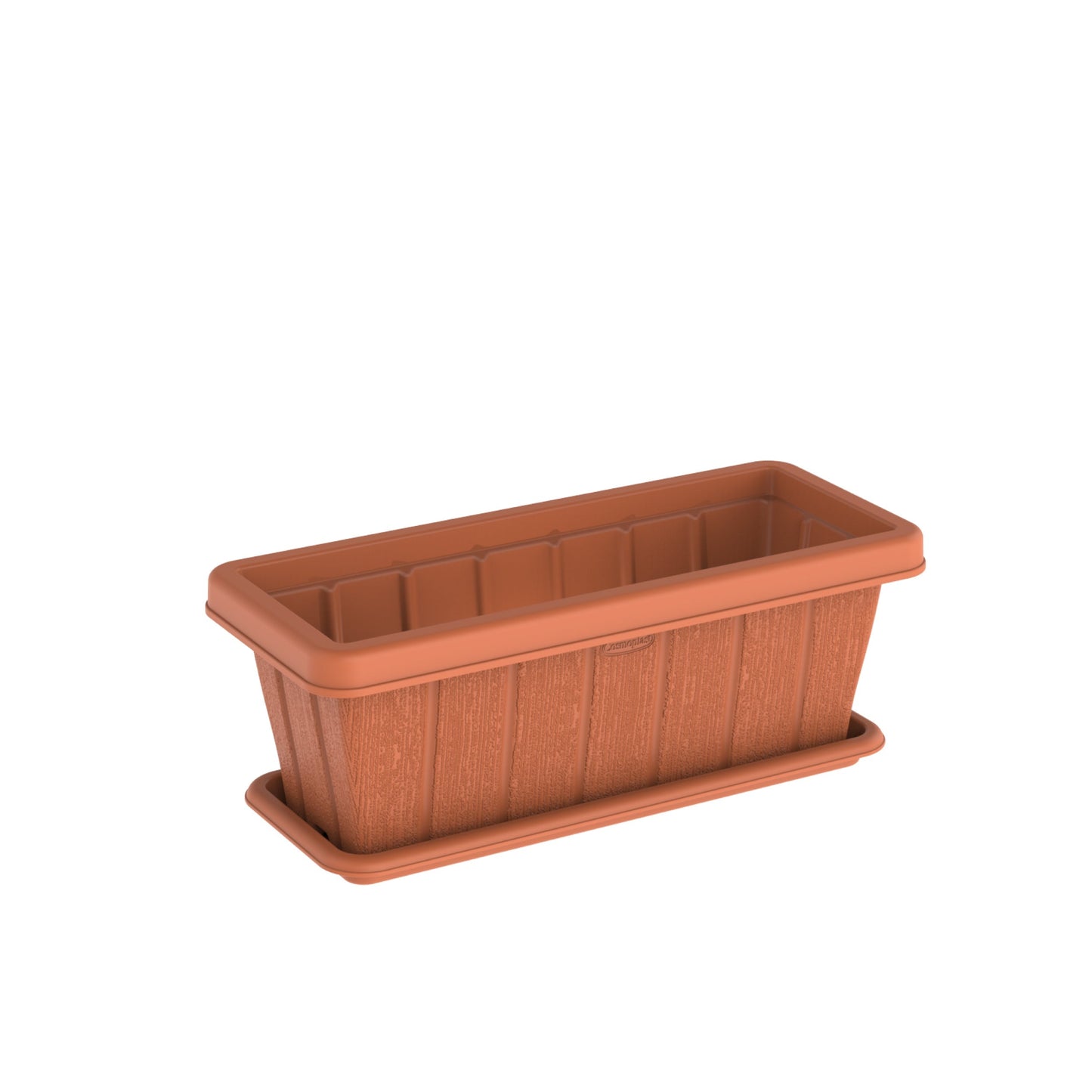 18" Cedargrain Rectangular Planter with Tray - Cosmoplast Bahrain