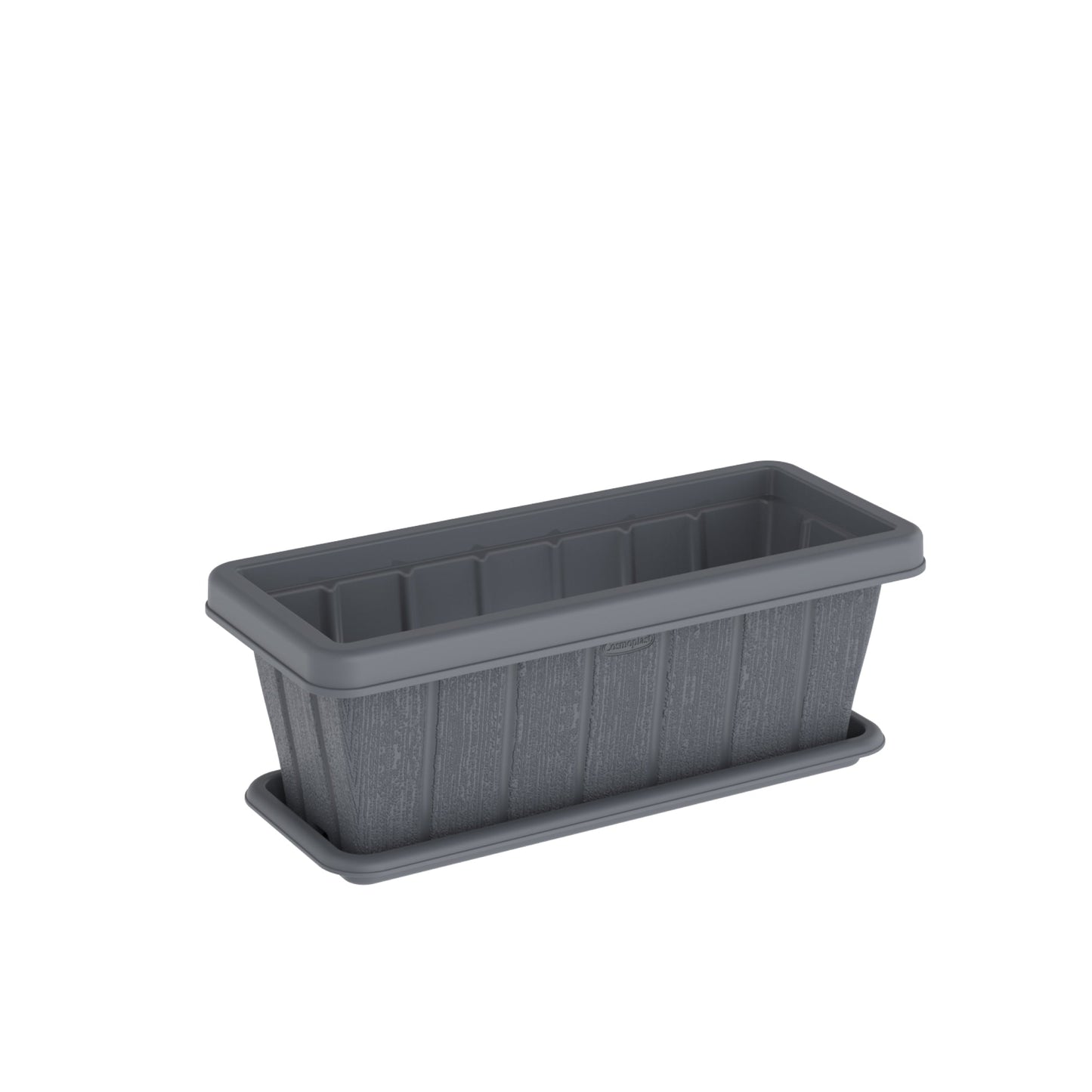 18" Cedargrain Rectangular Planter with Tray - Cosmoplast Bahrain
