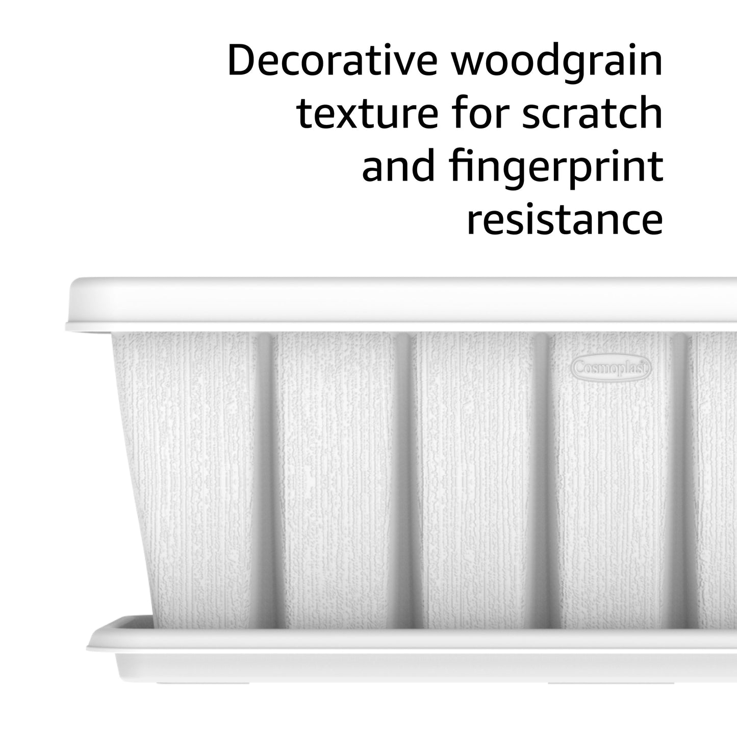 24" Cedargrain Rectangular Planter with Tray - Cosmoplast Bahrain