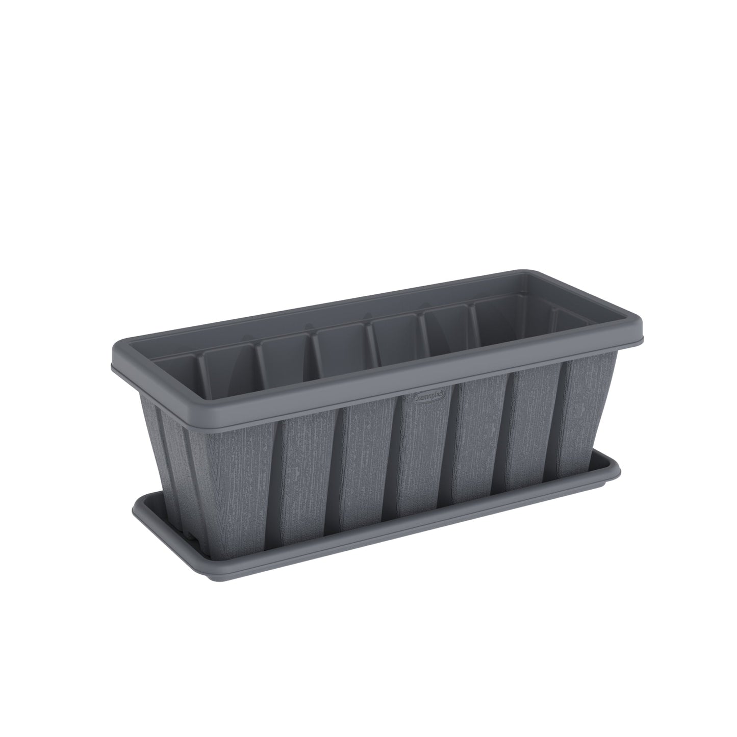 24" Cedargrain Rectangular Planter with Tray - Cosmoplast Bahrain