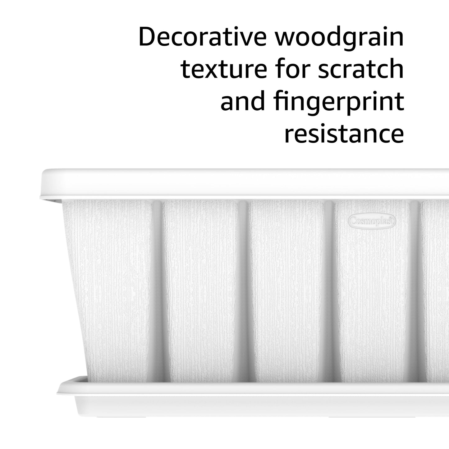 30" Cedargrain Rectangular Planter with Tray - Cosmoplast Bahrain