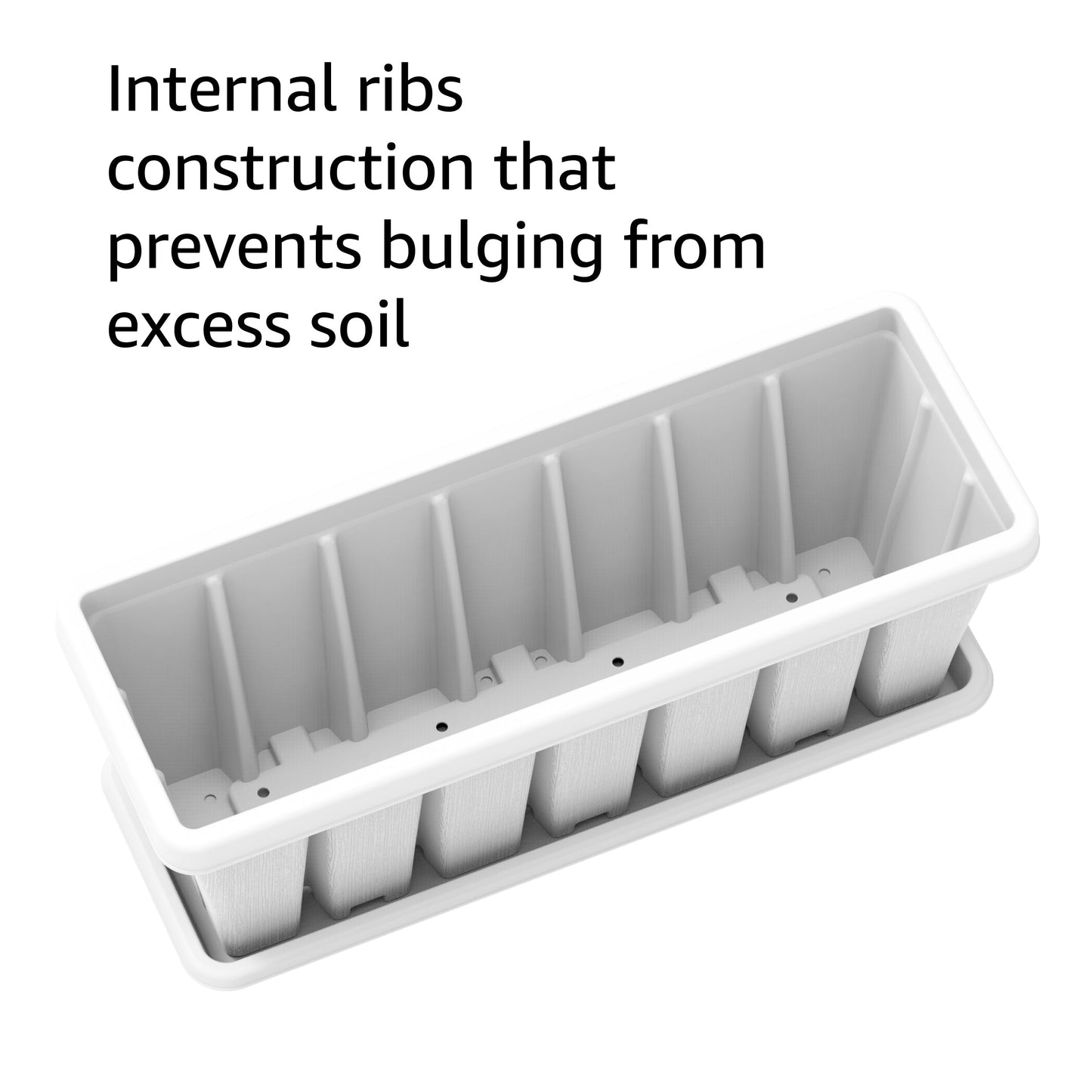30" Cedargrain Rectangular Planter with Tray - Cosmoplast Bahrain