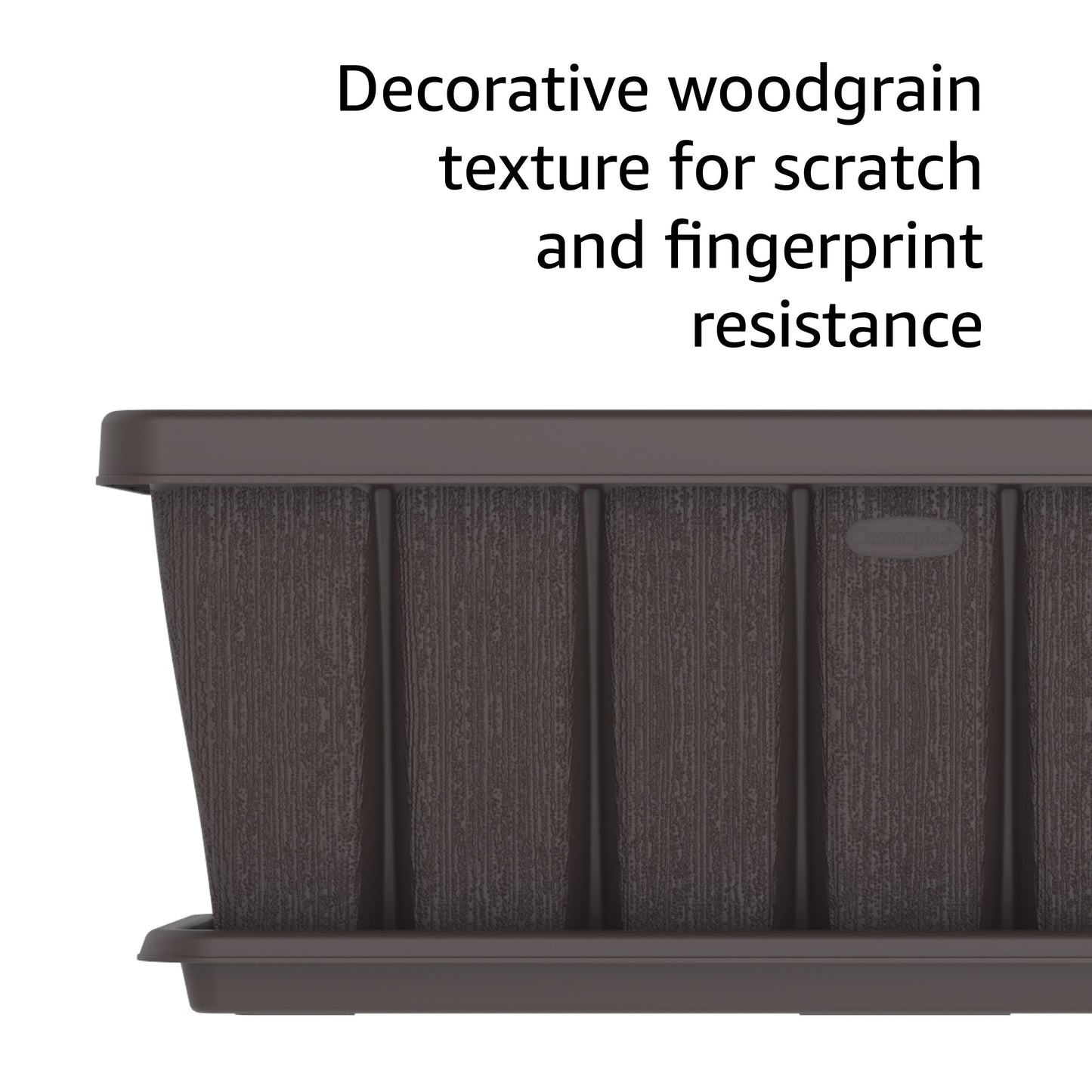 30" Cedargrain Rectangular Planter with Tray - Cosmoplast Bahrain