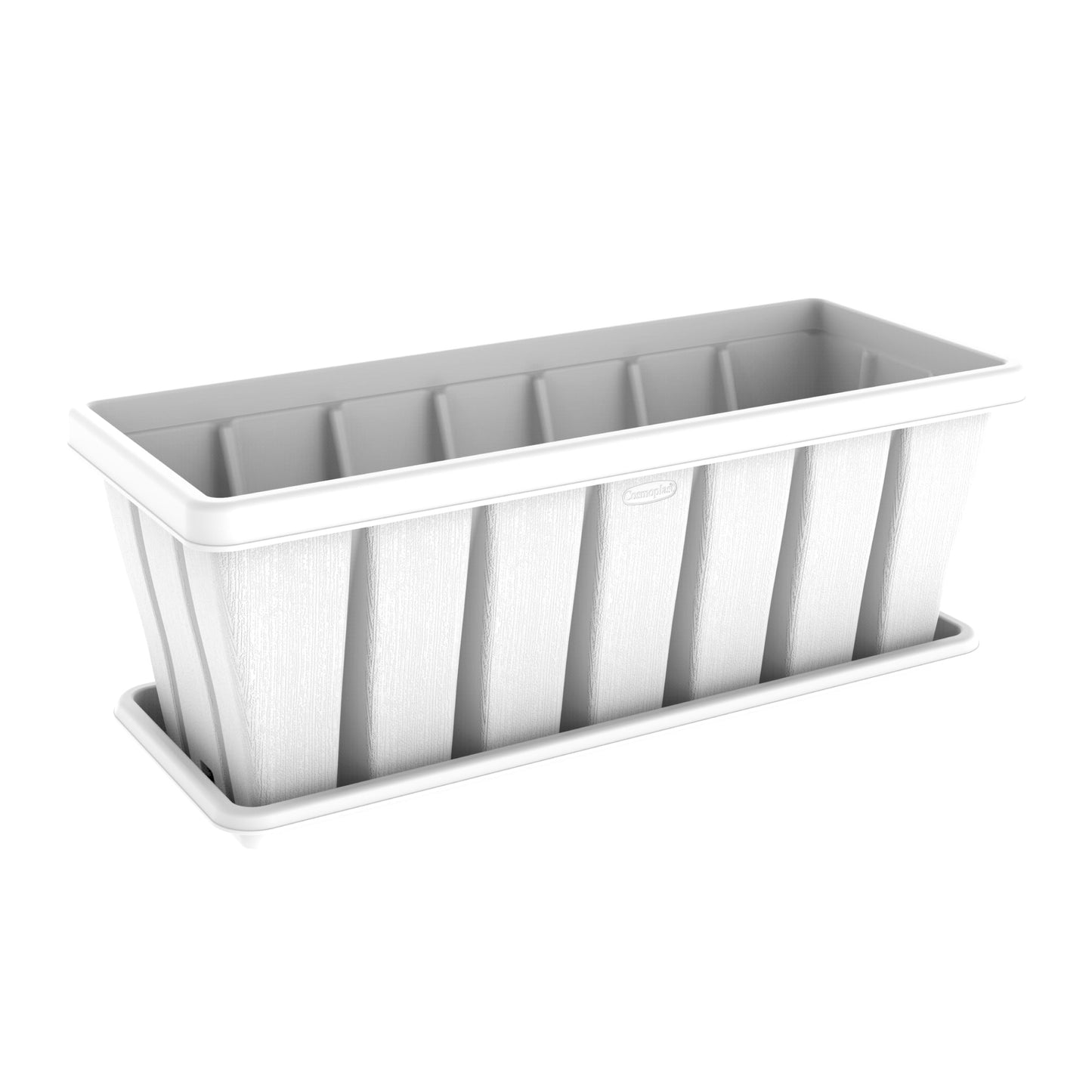 36" Cedargrain Rectangular Planter with Tray - Cosmoplast Bahrain