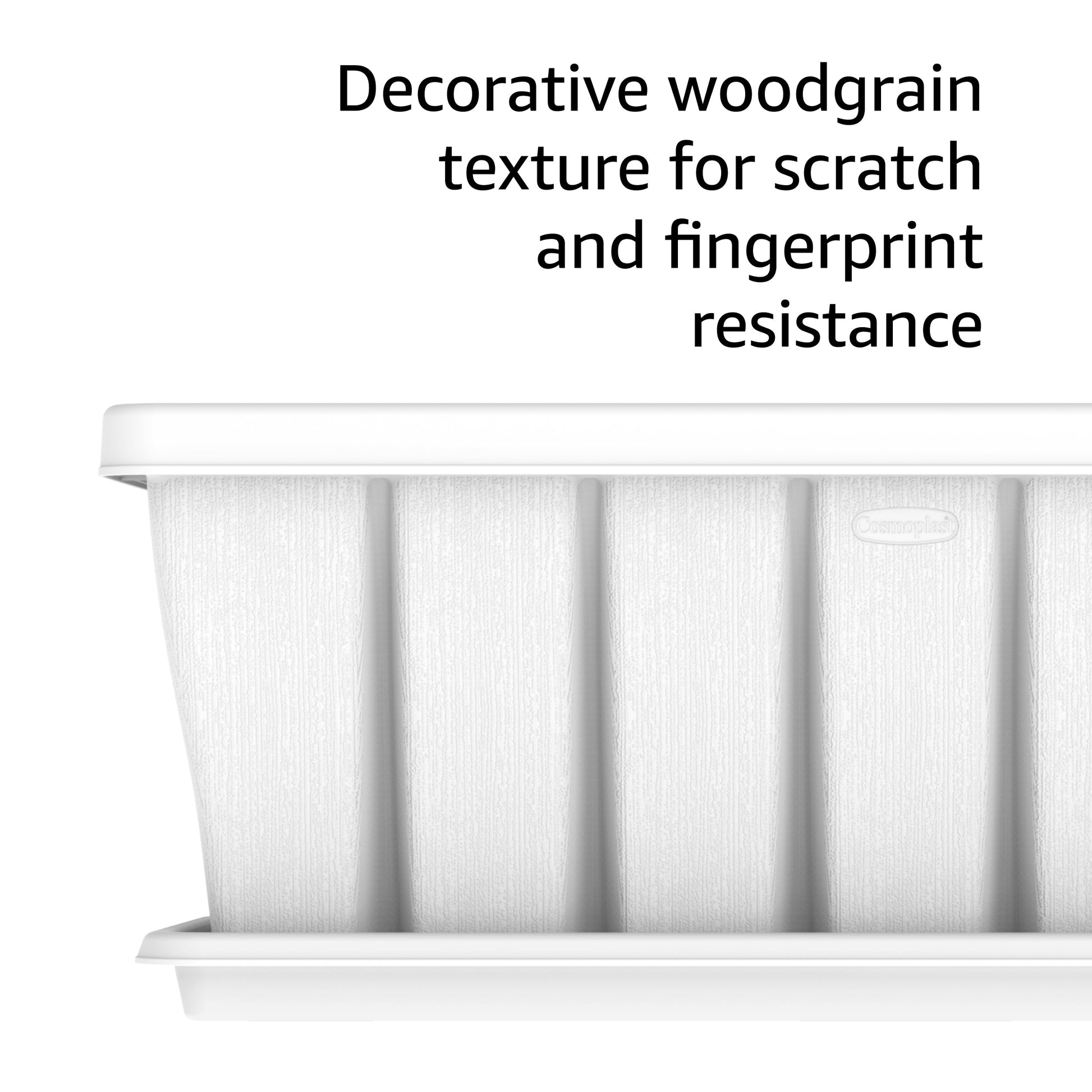 36" Cedargrain Rectangular Planter with Tray - Cosmoplast Bahrain