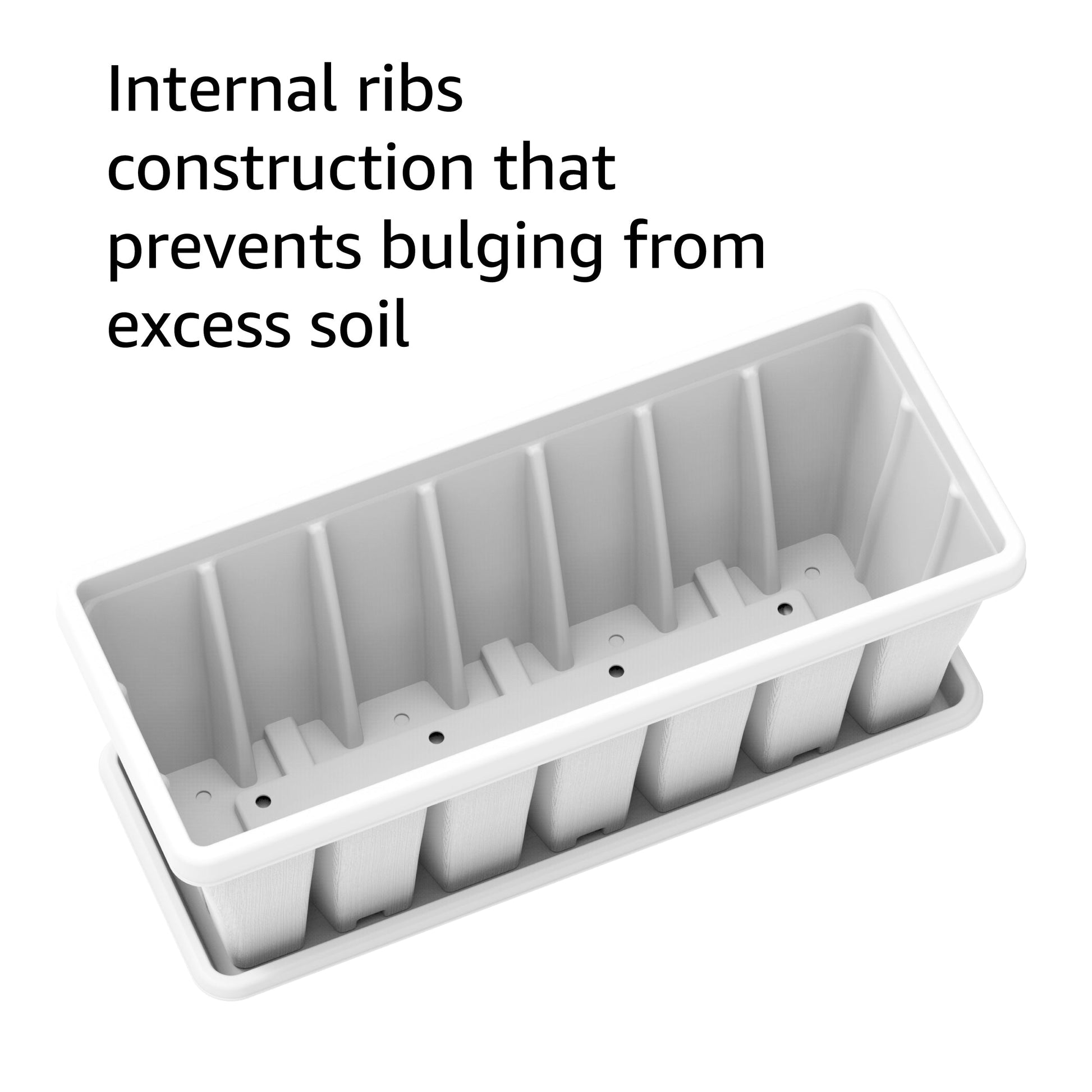36" Cedargrain Rectangular Planter with Tray - Cosmoplast Bahrain