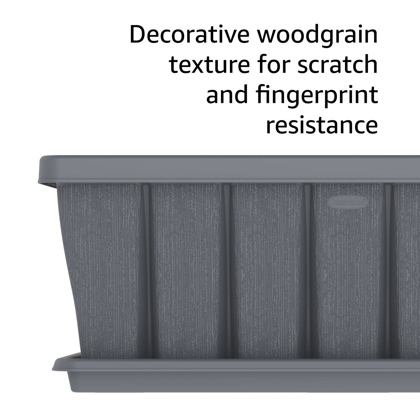 36" Cedargrain Rectangular Planter with Tray - Cosmoplast Bahrain