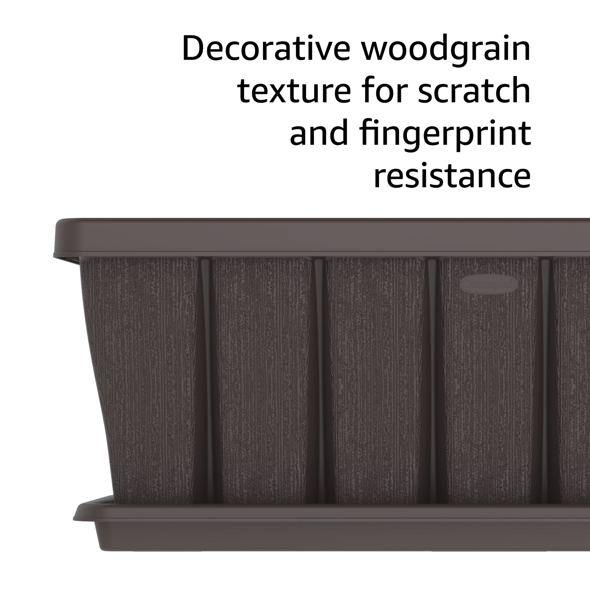 36" Cedargrain Rectangular Planter with Tray - Cosmoplast Bahrain