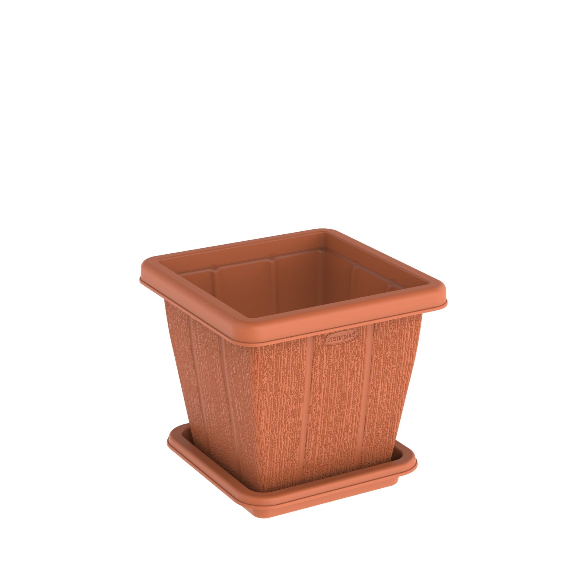 10L Cedargrain Square Planter with Tray - Cosmoplast Bahrain