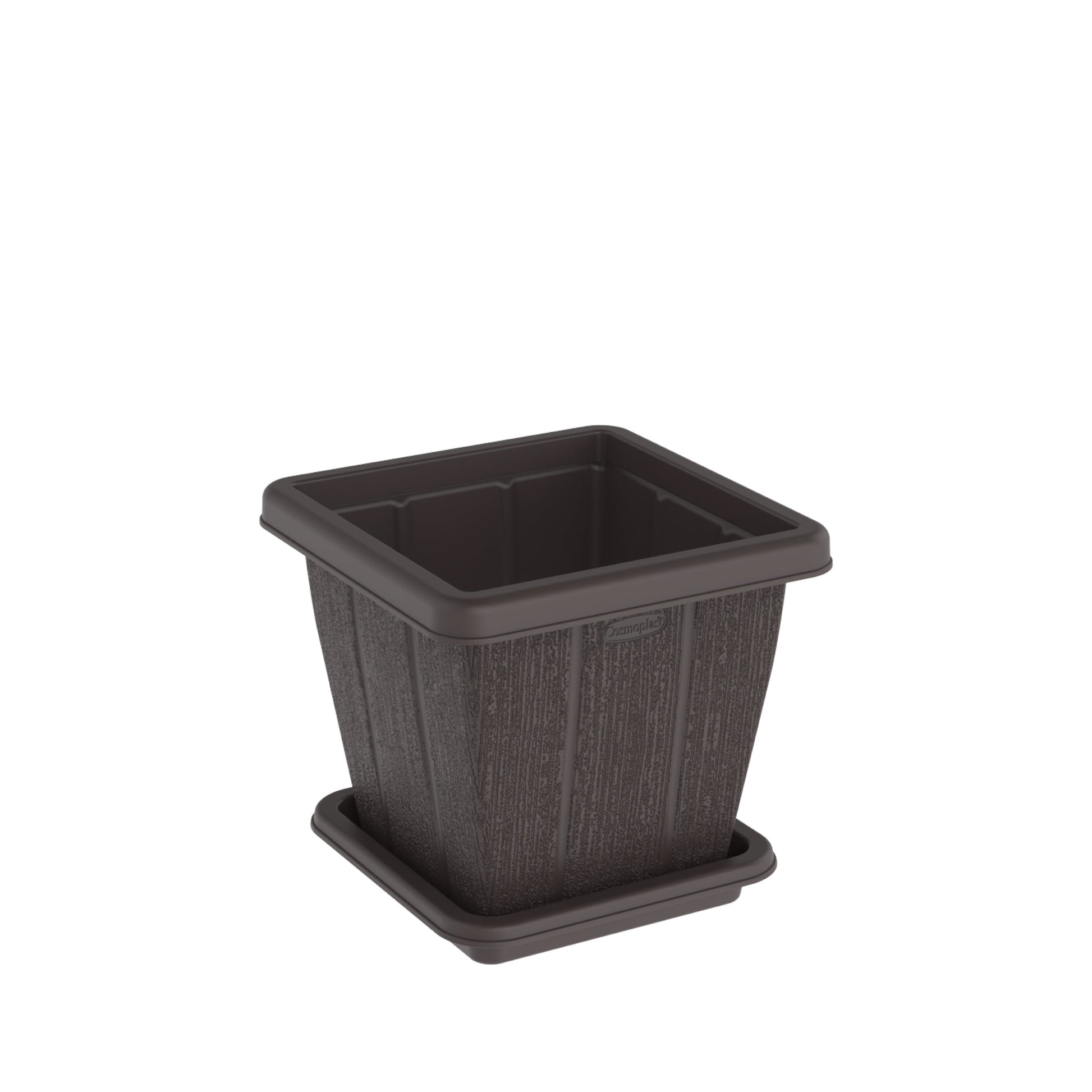 10L Cedargrain Square Planter with Tray - Cosmoplast Bahrain