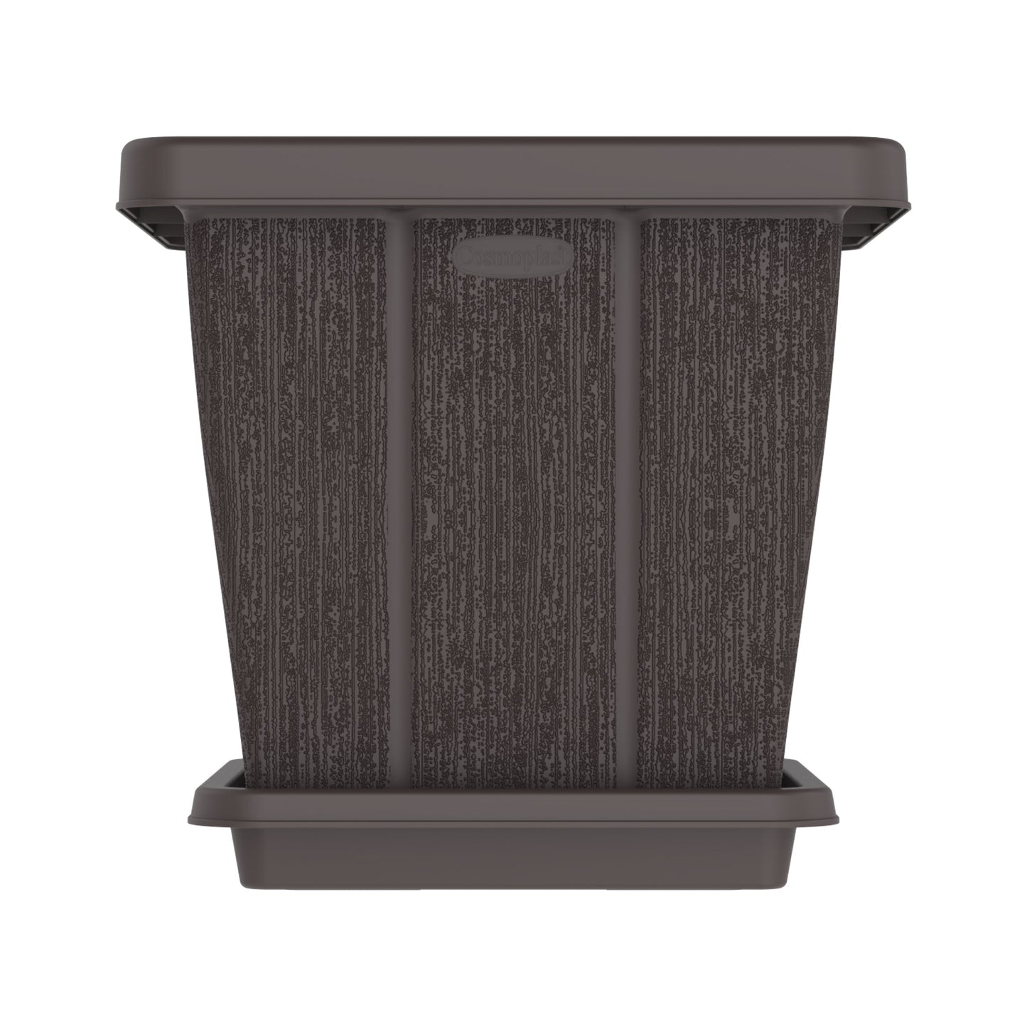45L Cedargrain Square Planter with Tray - Cosmoplast Bahrain