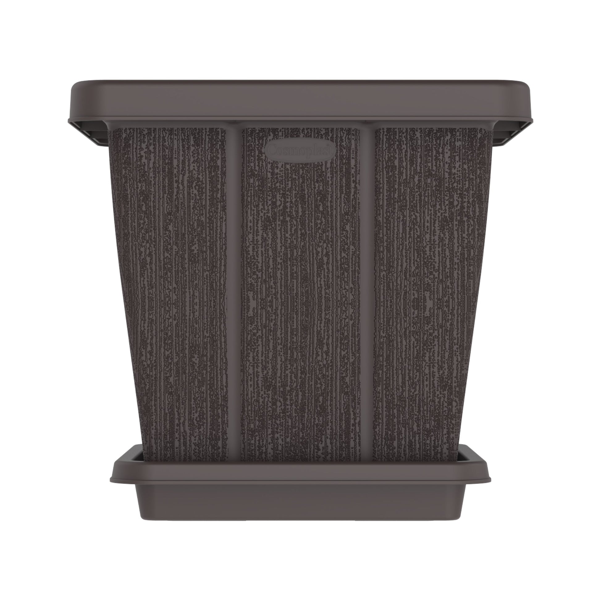 45L Cedargrain Square Planter with Tray - Cosmoplast Bahrain
