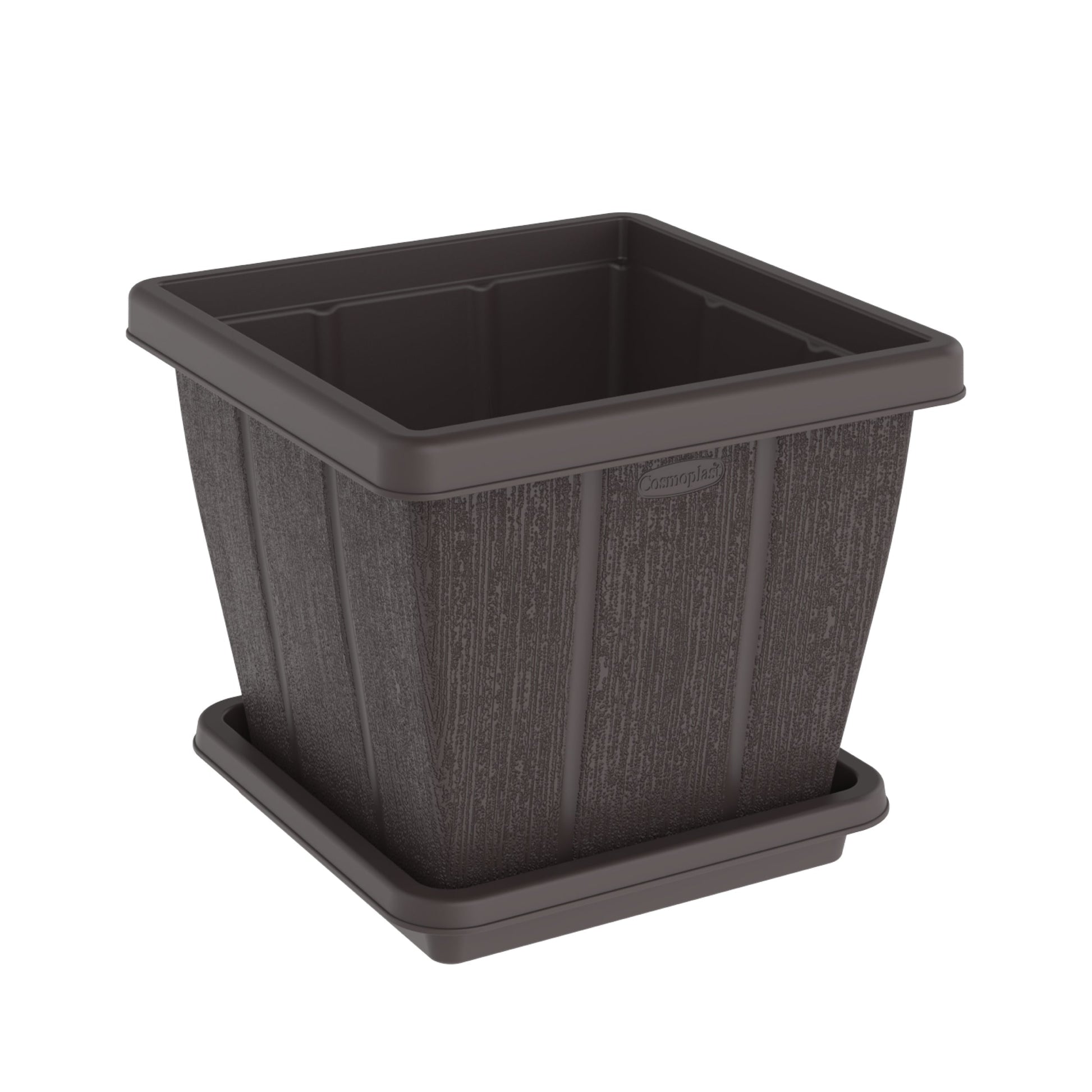 30L Cedargrain Square Planter with Tray - Cosmoplast Bahrain