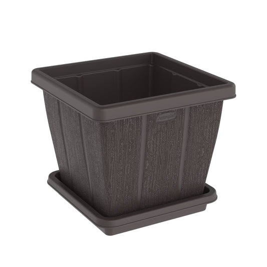 30L Cedargrain Square Planter with Tray - Cosmoplast Bahrain