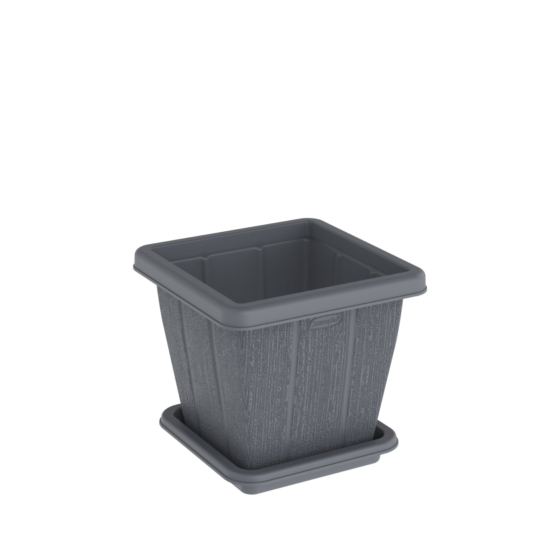 10L Cedargrain Square Planter with Tray - Cosmoplast Bahrain
