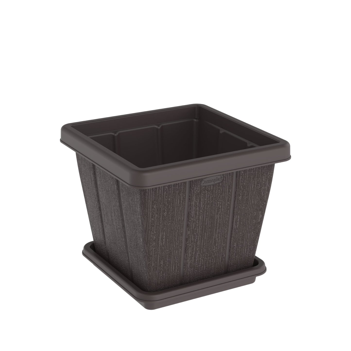 20L Cedargrain Square Planter with Tray - Cosmoplast Bahrain