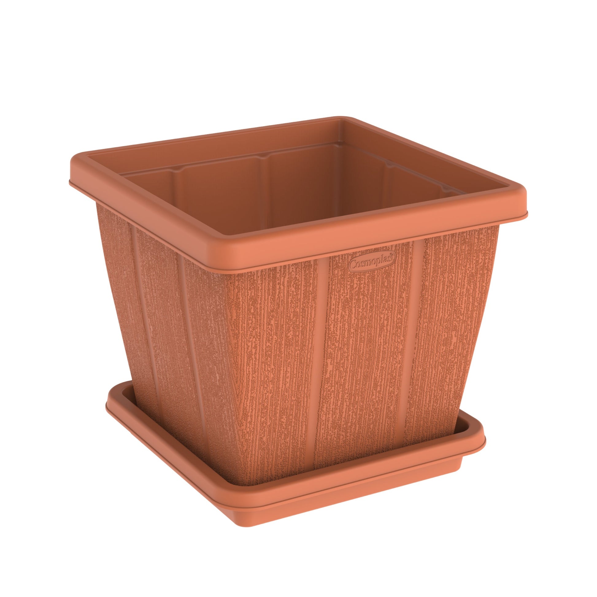 30L Cedargrain Square Planter with Tray - Cosmoplast Bahrain