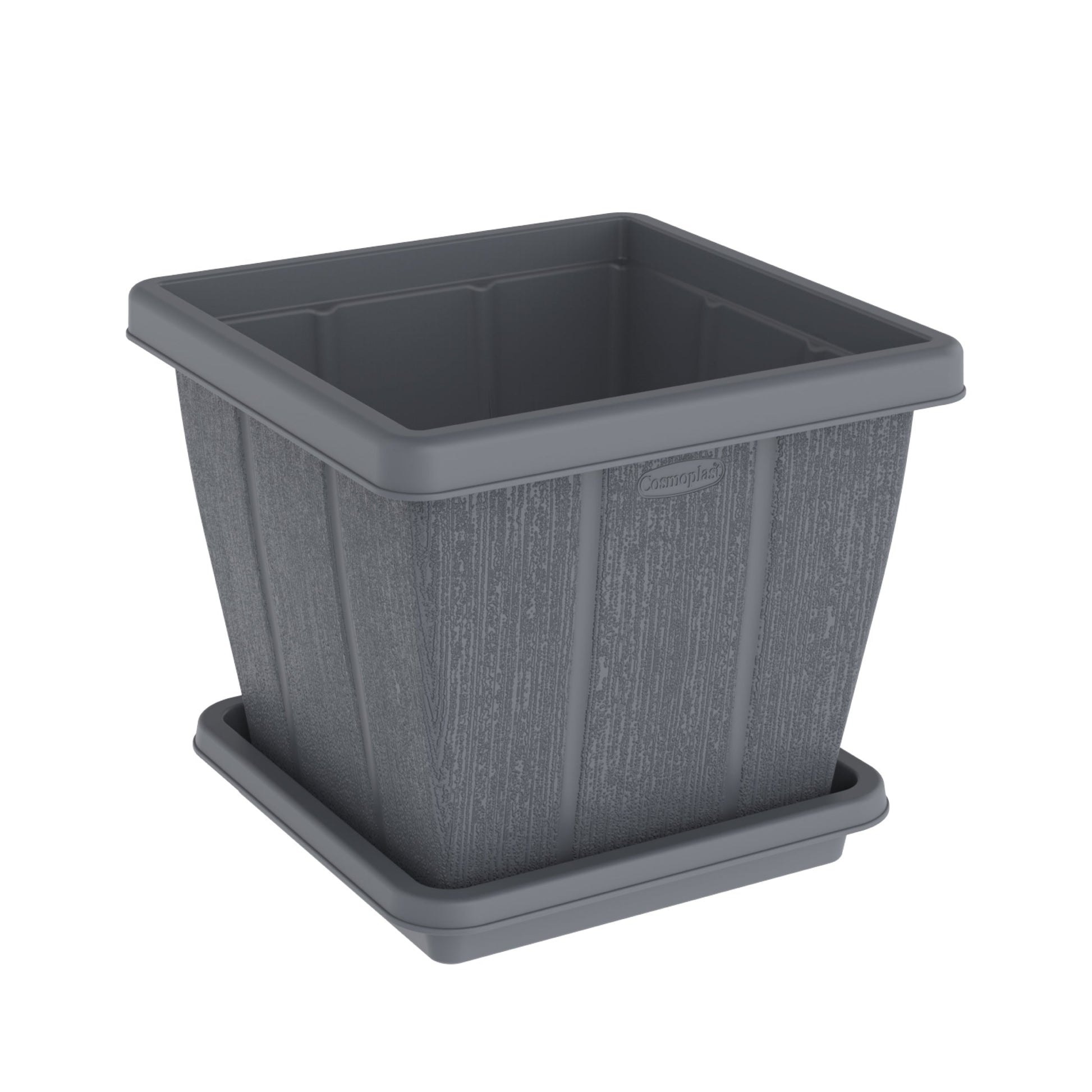 30L Cedargrain Square Planter with Tray - Cosmoplast Bahrain