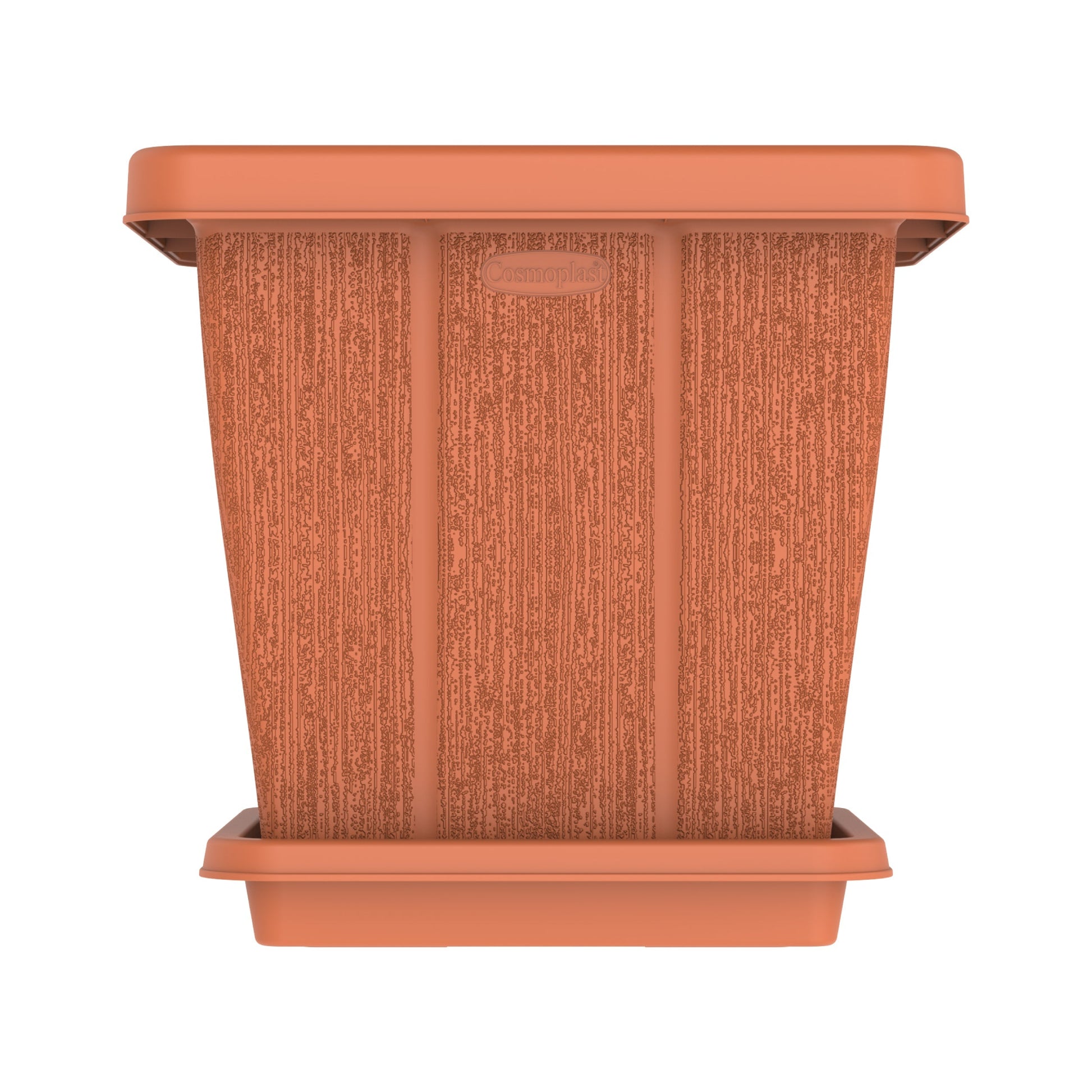 45L Cedargrain Square Planter with Tray - Cosmoplast Bahrain