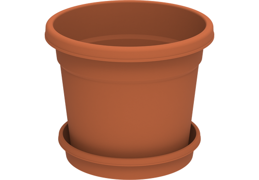 12" Round Flowerpot with Tray - Cosmoplast Bahrain