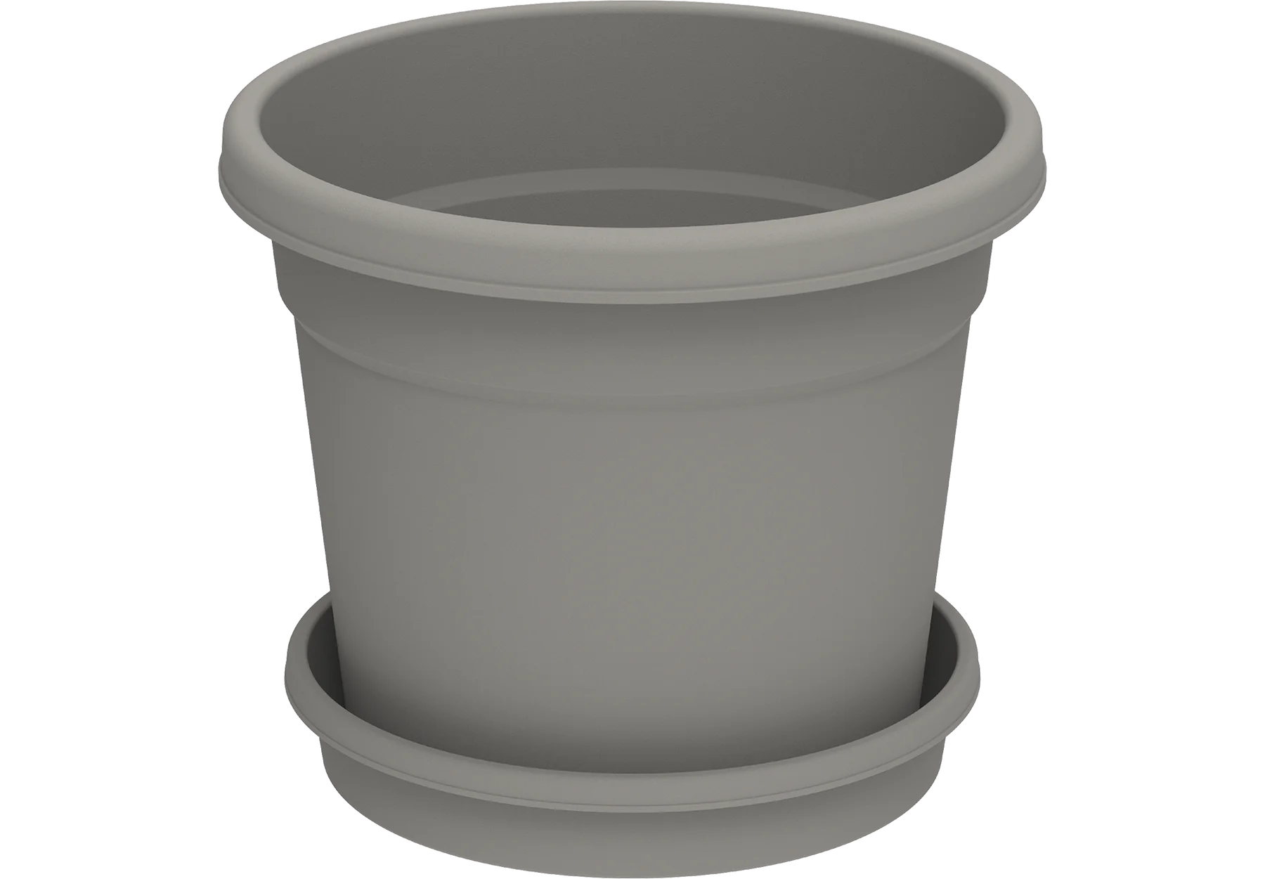 14" ROUND FLOWERPOT WITH TRAY - Cosmoplast Bahrain