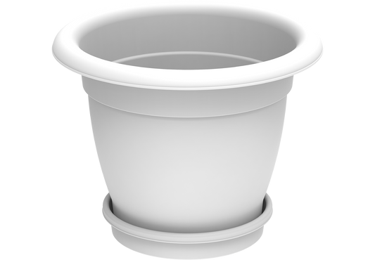 20" Round Flowerpot with Tray - Cosmoplast Bahrain