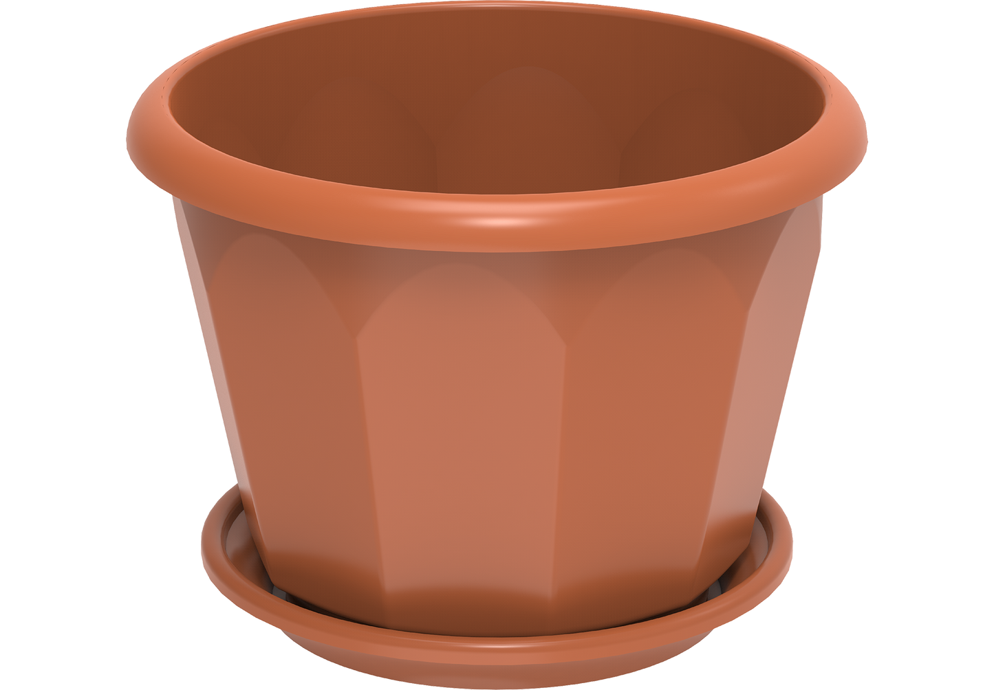 10" Hexagonal Flowerpot with Tray - Cosmoplast Bahrain