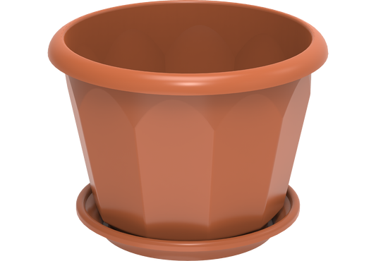 11" Hexagonal Flowerpot with Tray - Cosmoplast Bahrain