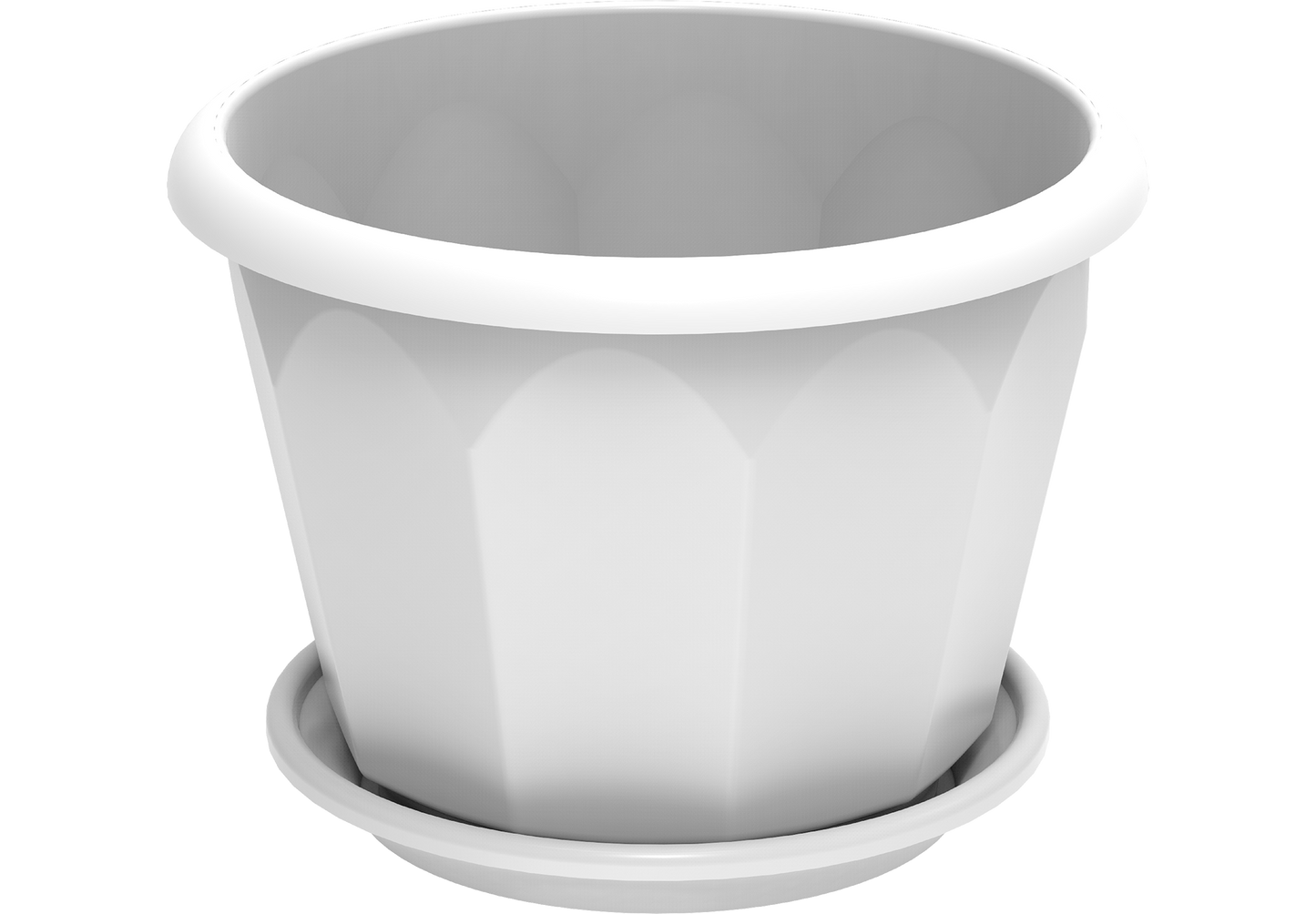 13" Hexagonal Flowerpot with Tray - Cosmoplast Bahrain
