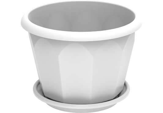 13" Hexagonal Flowerpot with Tray - Cosmoplast Bahrain