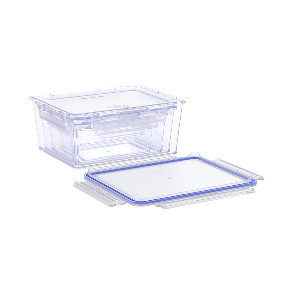 Lock2Go 3-Pcs. Set of Food Storage Containers with Lids 600, 900, 1200 ml