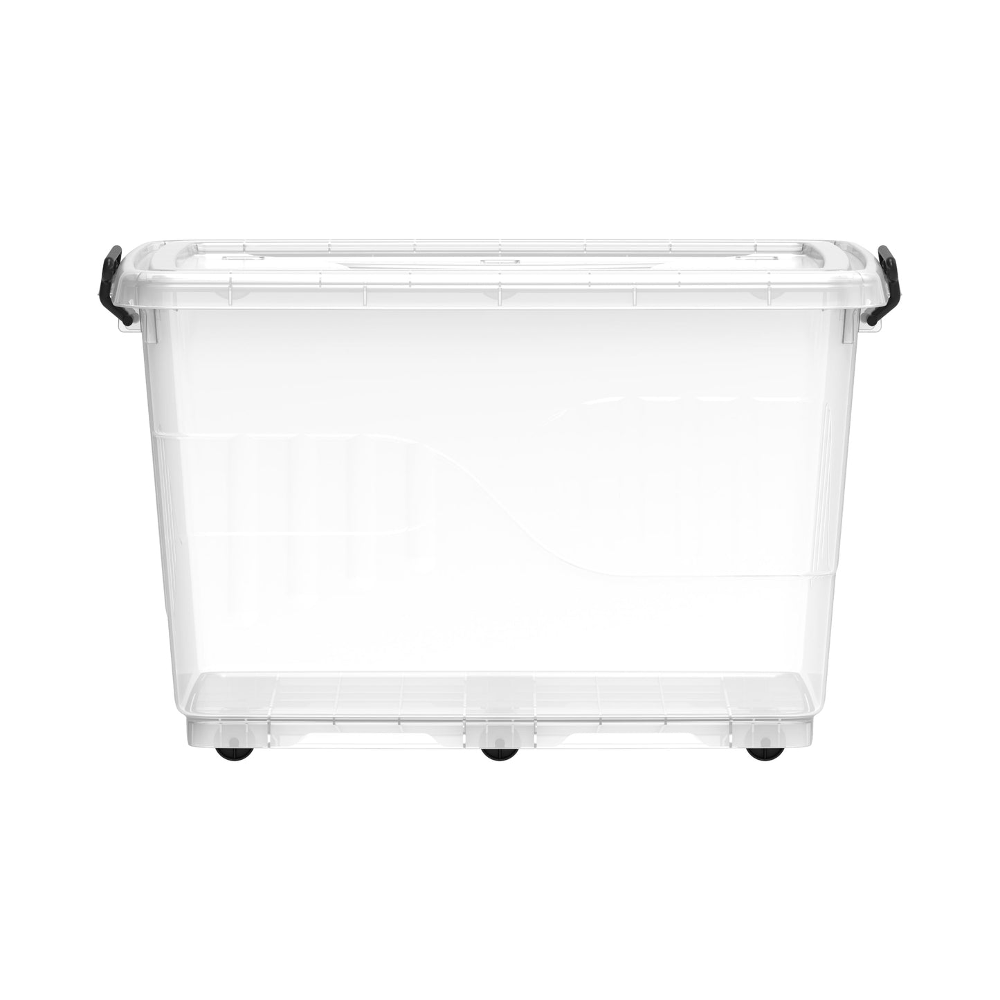 132L Clear Plastic Storage Box with Wheels & Lockable Lid - Cosmoplast Bahrain