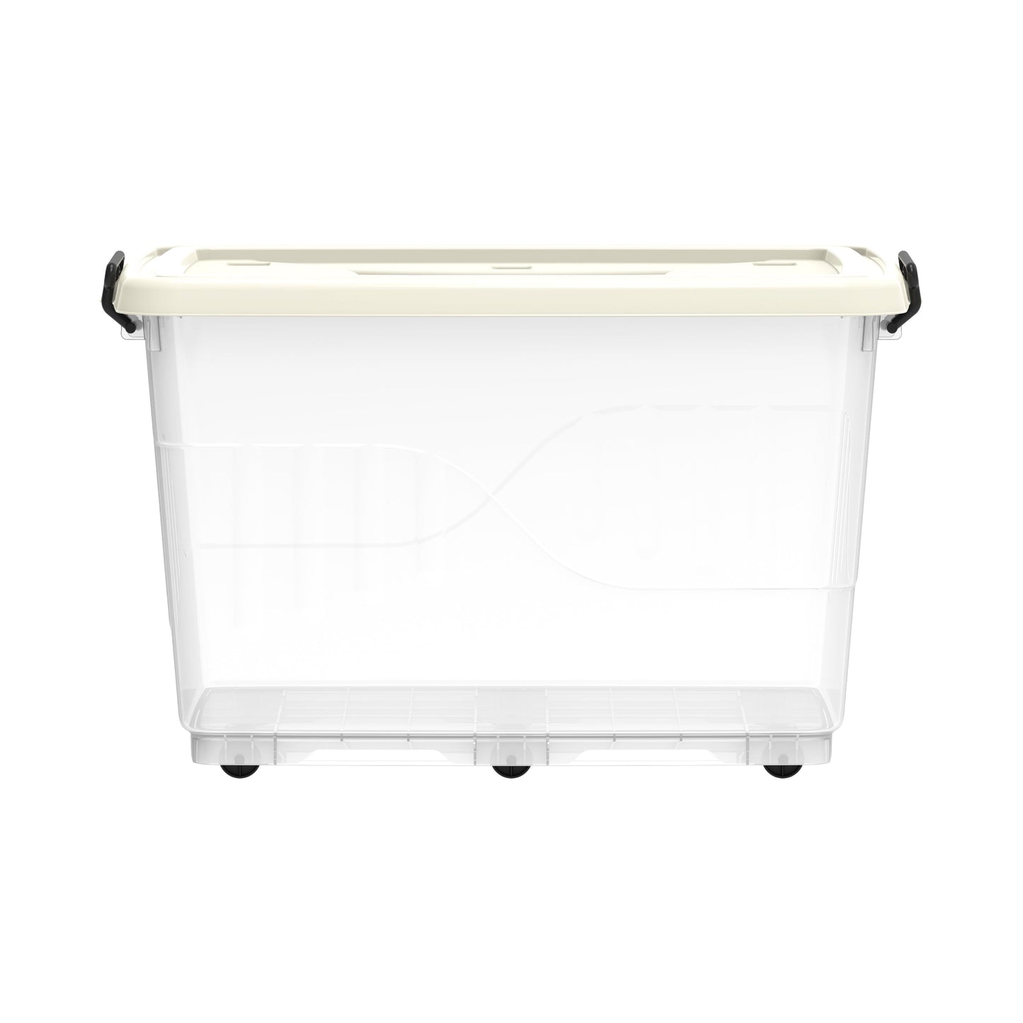 132L Clear Plastic Storage Box with Wheels & Lockable Lid - Cosmoplast Bahrain