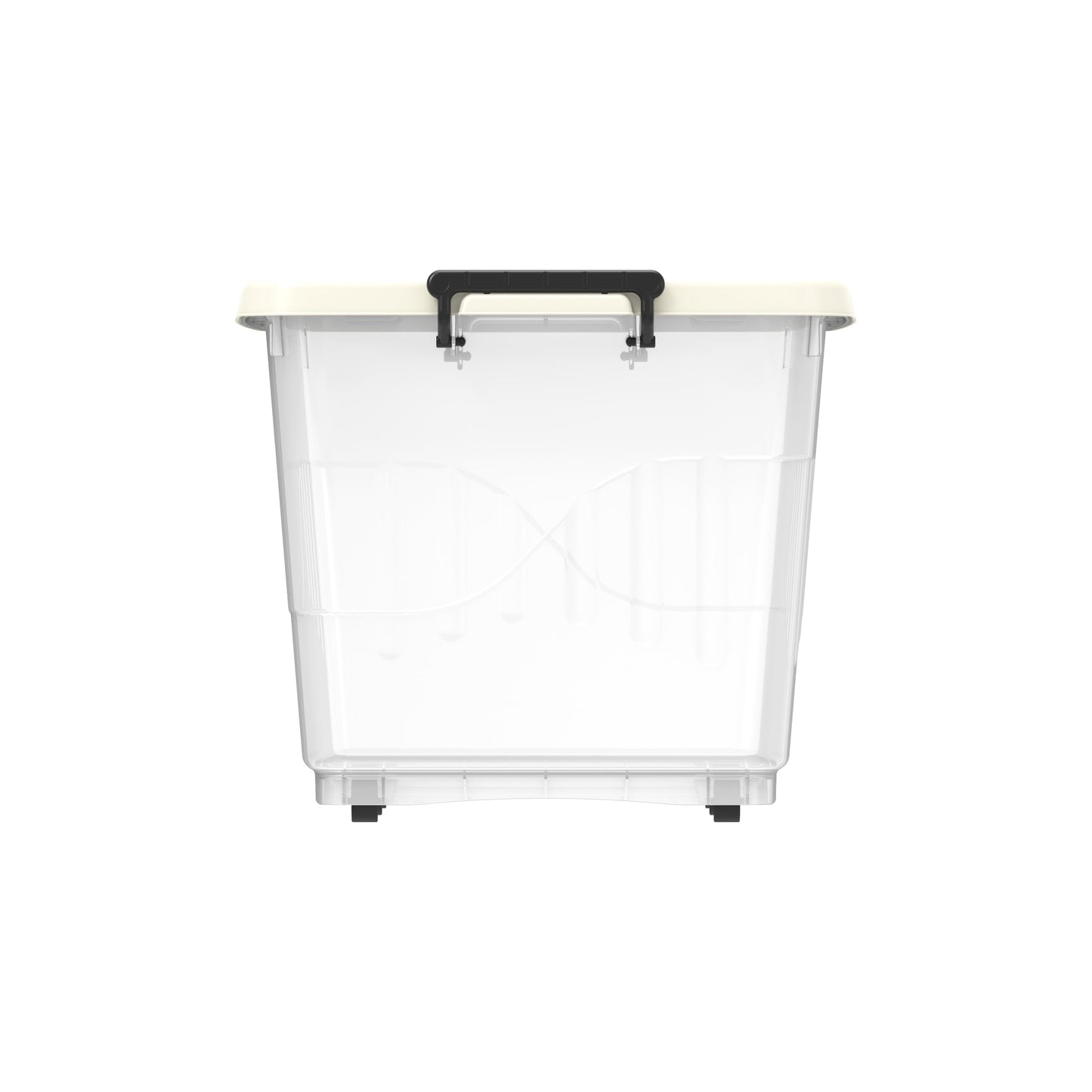 132L Clear Plastic Storage Box with Wheels & Lockable Lid - Cosmoplast Bahrain