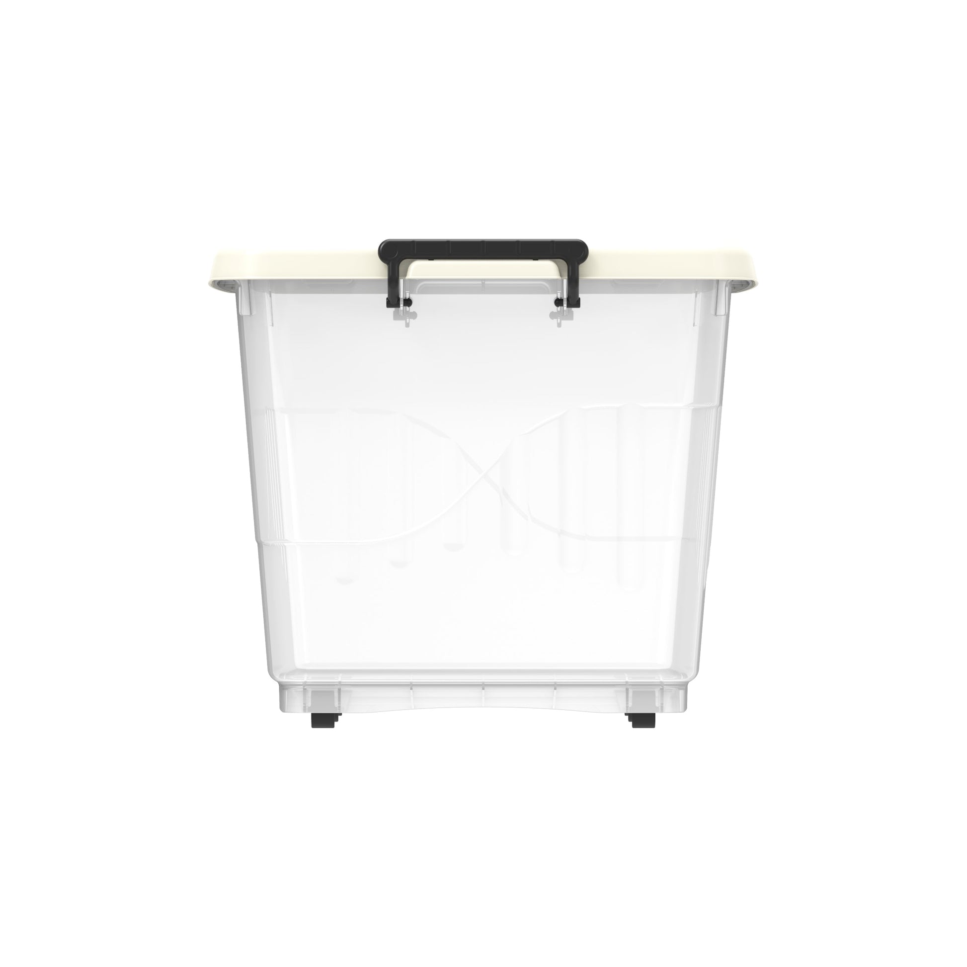 132L Clear Plastic Storage Box with Wheels & Lockable Lid - Cosmoplast Bahrain