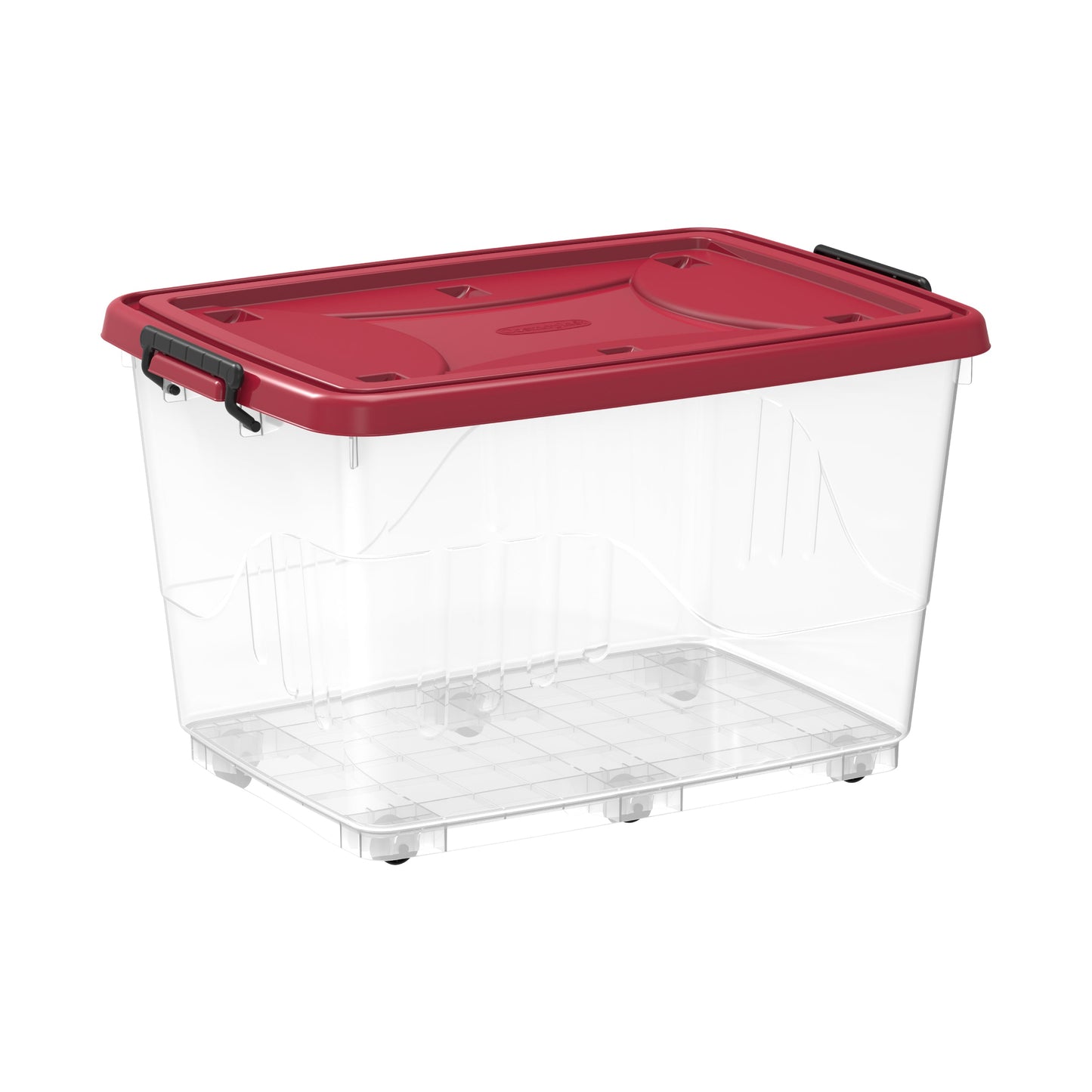 132L Clear Plastic Storage Box with Wheels & Lockable Lid - Cosmoplast Bahrain