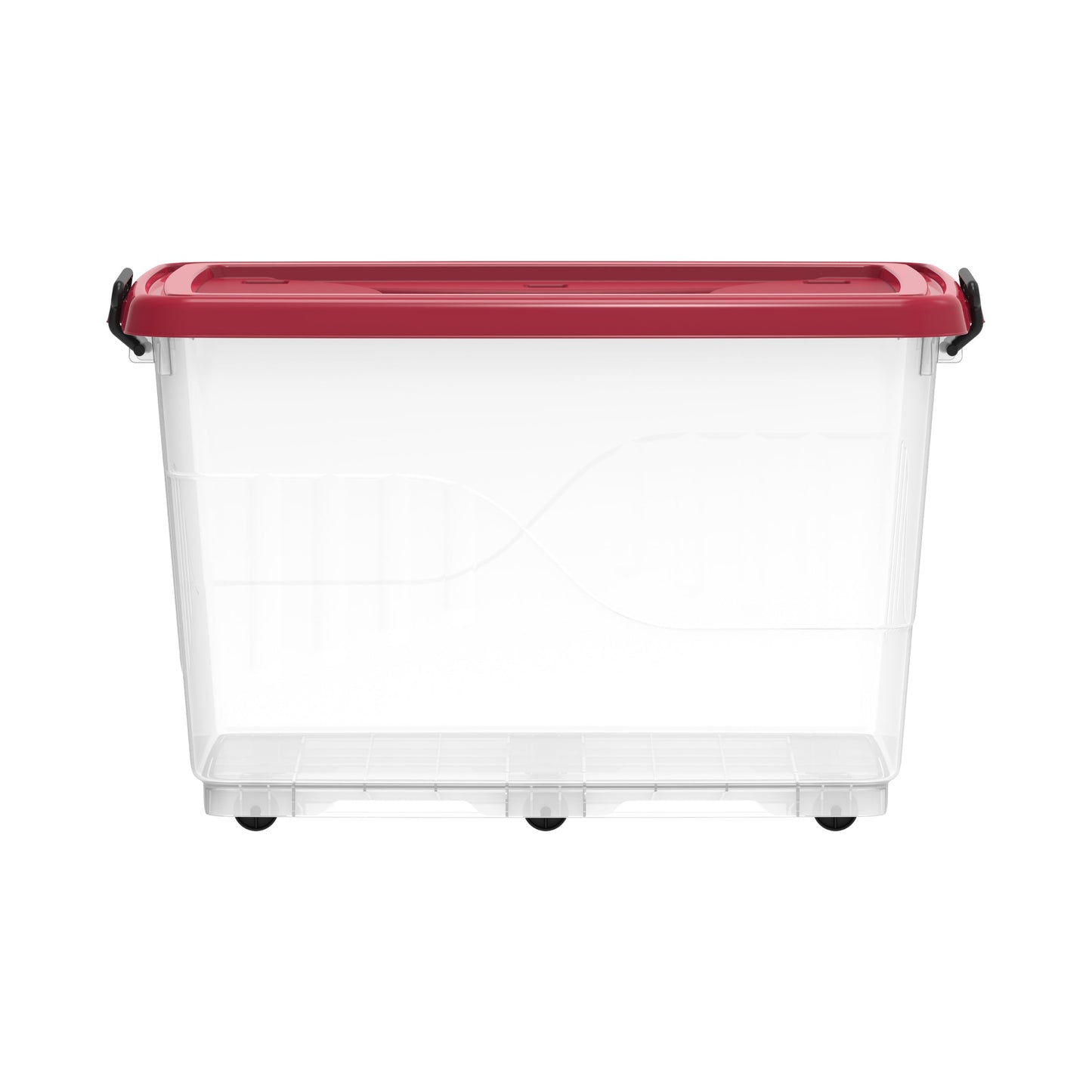 132L Clear Plastic Storage Box with Wheels & Lockable Lid - Cosmoplast Bahrain