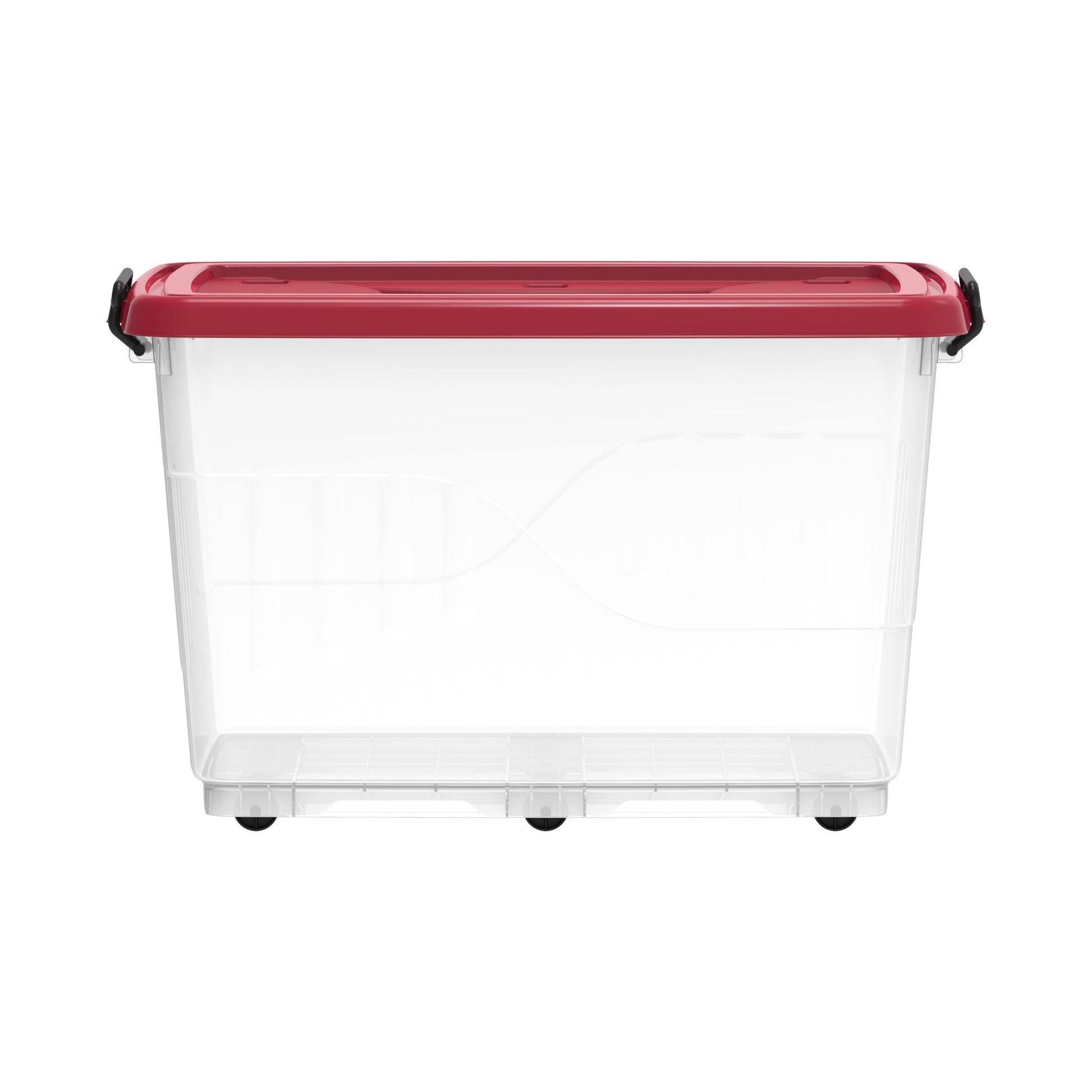 132L Clear Plastic Storage Box with Wheels & Lockable Lid - Cosmoplast Bahrain