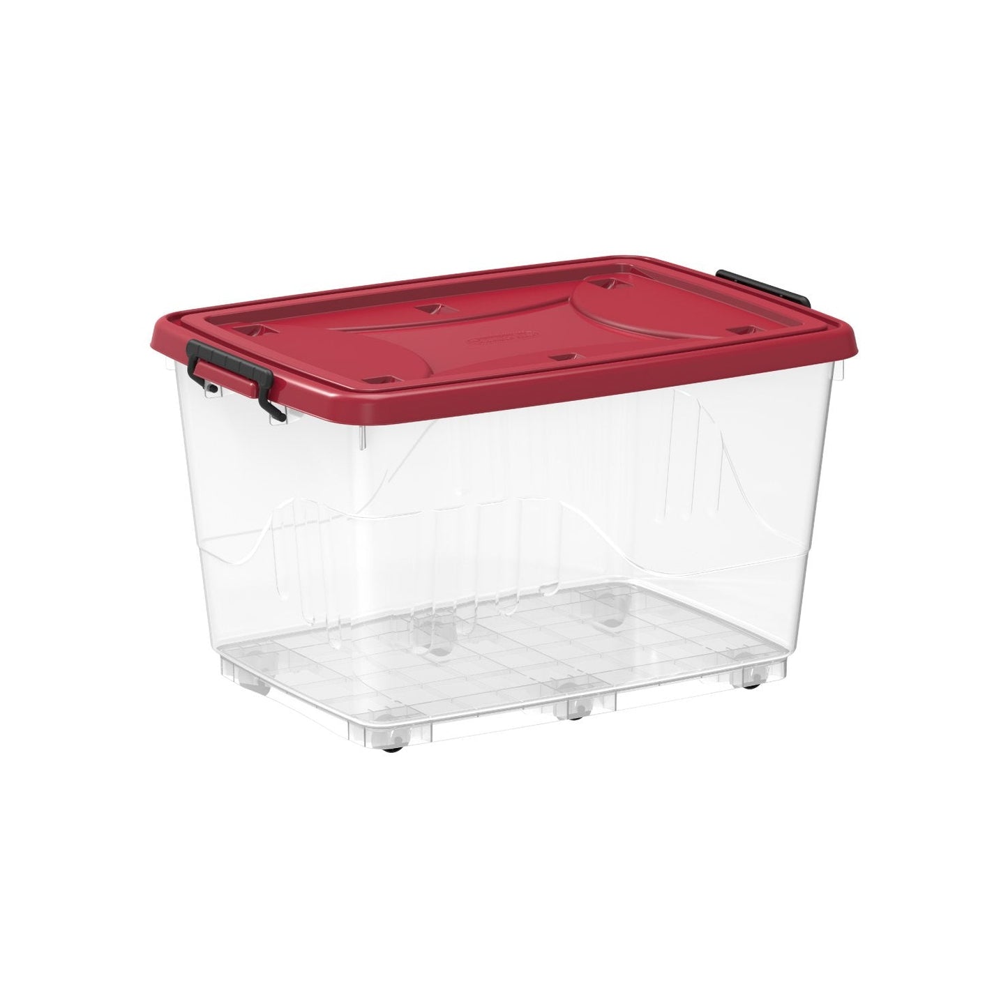 82L Clear Plastic Storage Box with Wheels & Lockable Lid - Cosmoplast Bahrain
