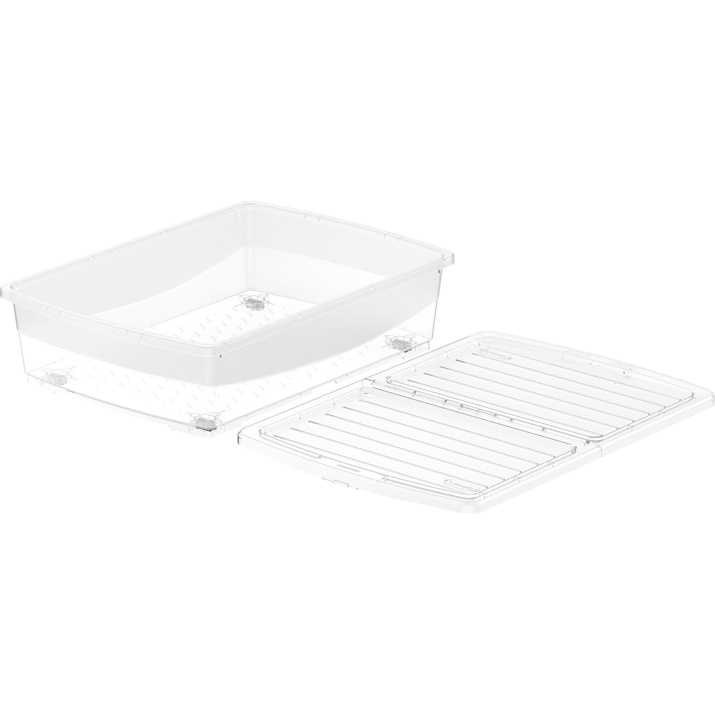 45L Clear Plastic Underbed Storage Box with Wheels & Lockable Lid - Cosmoplast Bahrain