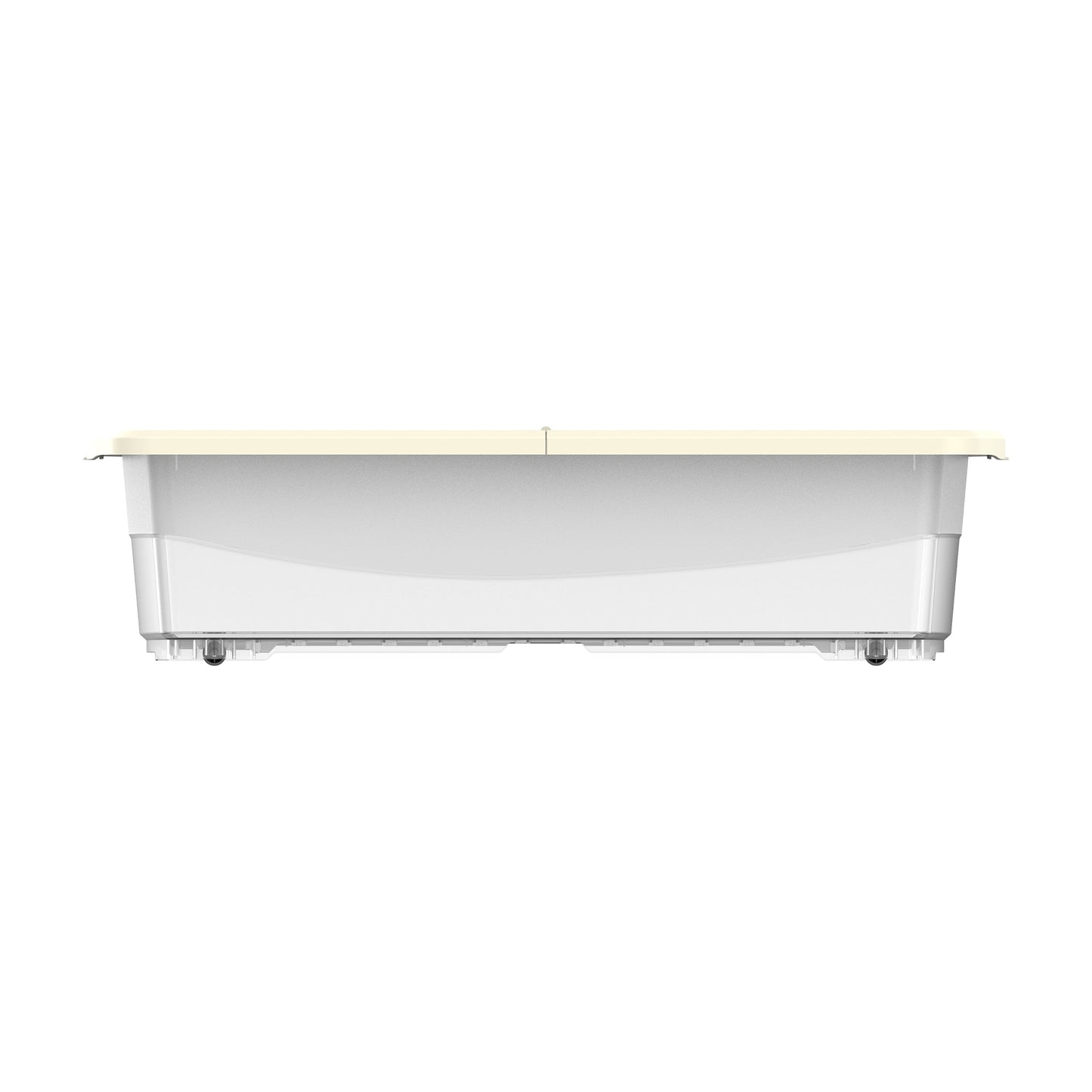 45L Clear Plastic Underbed Storage Box with Wheels & Lockable Lid - Cosmoplast Bahrain
