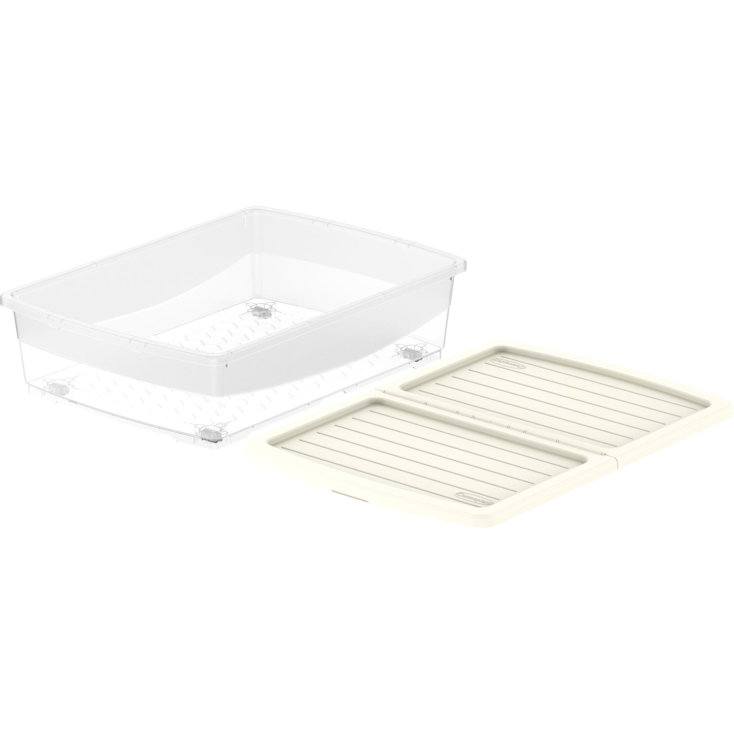 45L Clear Plastic Underbed Storage Box with Wheels & Lockable Lid - Cosmoplast Bahrain