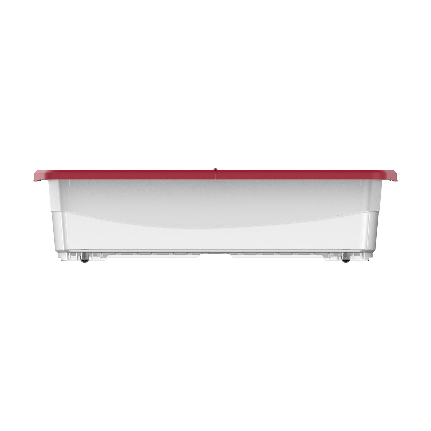 45L Clear Plastic Underbed Storage Box with Wheels & Lockable Lid - Cosmoplast Bahrain